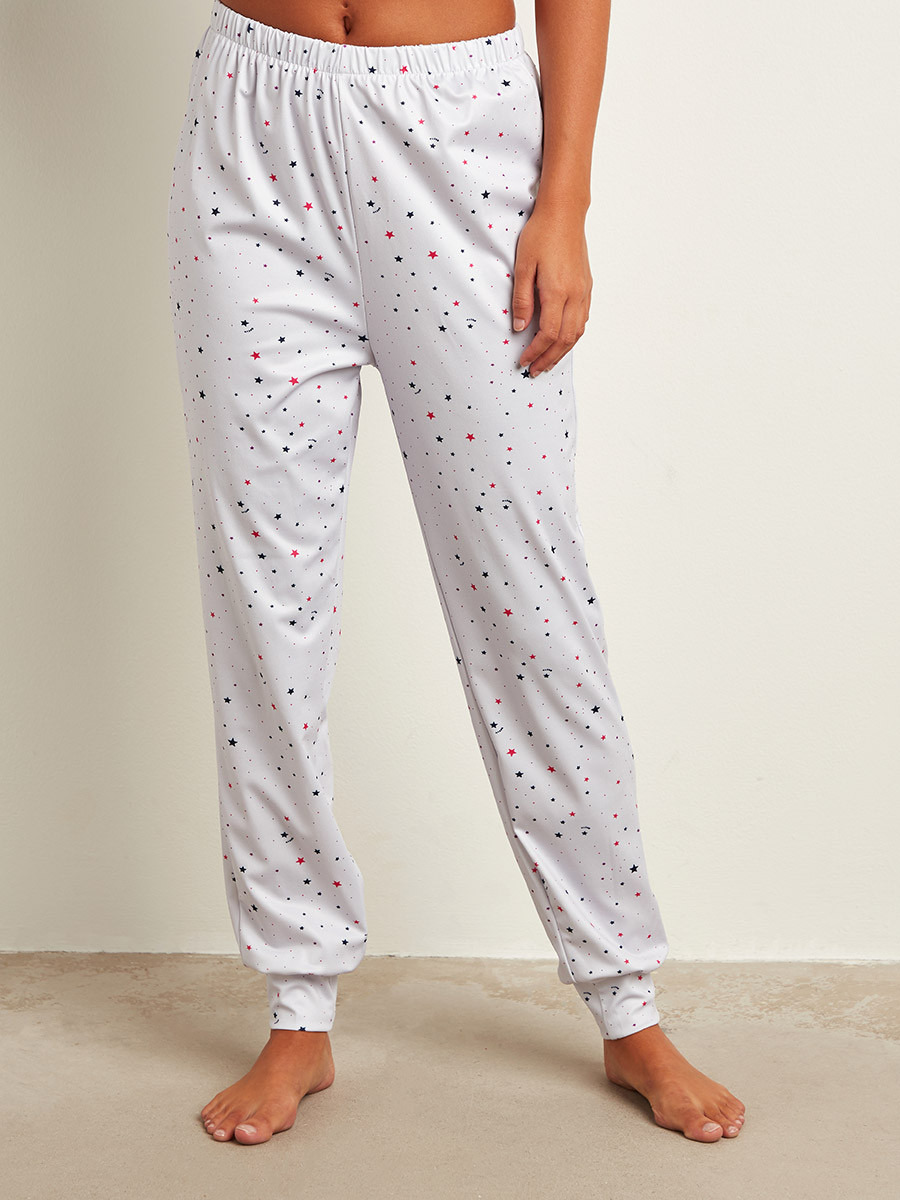 مجموعة من تيشيرت مطبوع وبنطلون بيجاما من ستايلي-women-clothing-nightwear-pyjamas-longsets-image-3