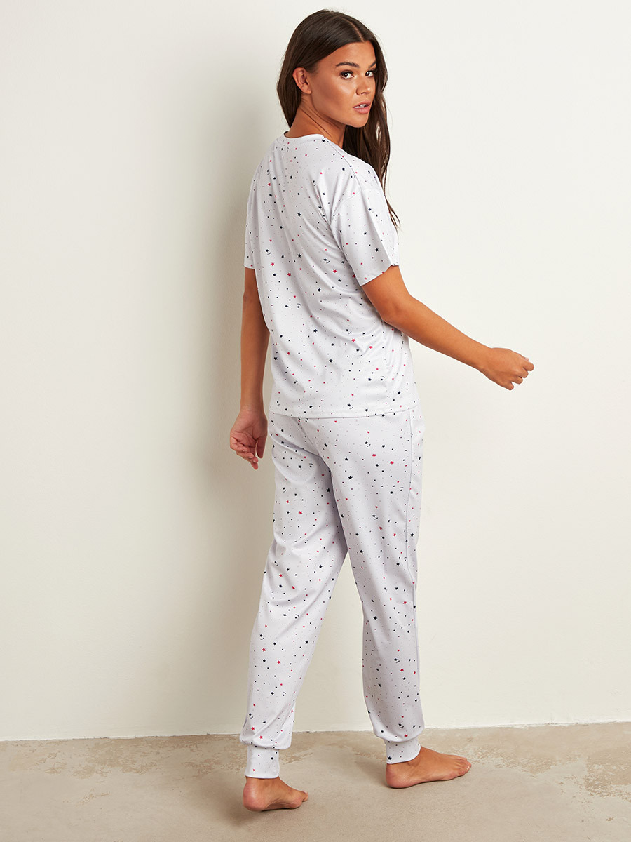 مجموعة من تيشيرت مطبوع وبنطلون بيجاما من ستايلي-women-clothing-nightwear-pyjamas-longsets-image-5