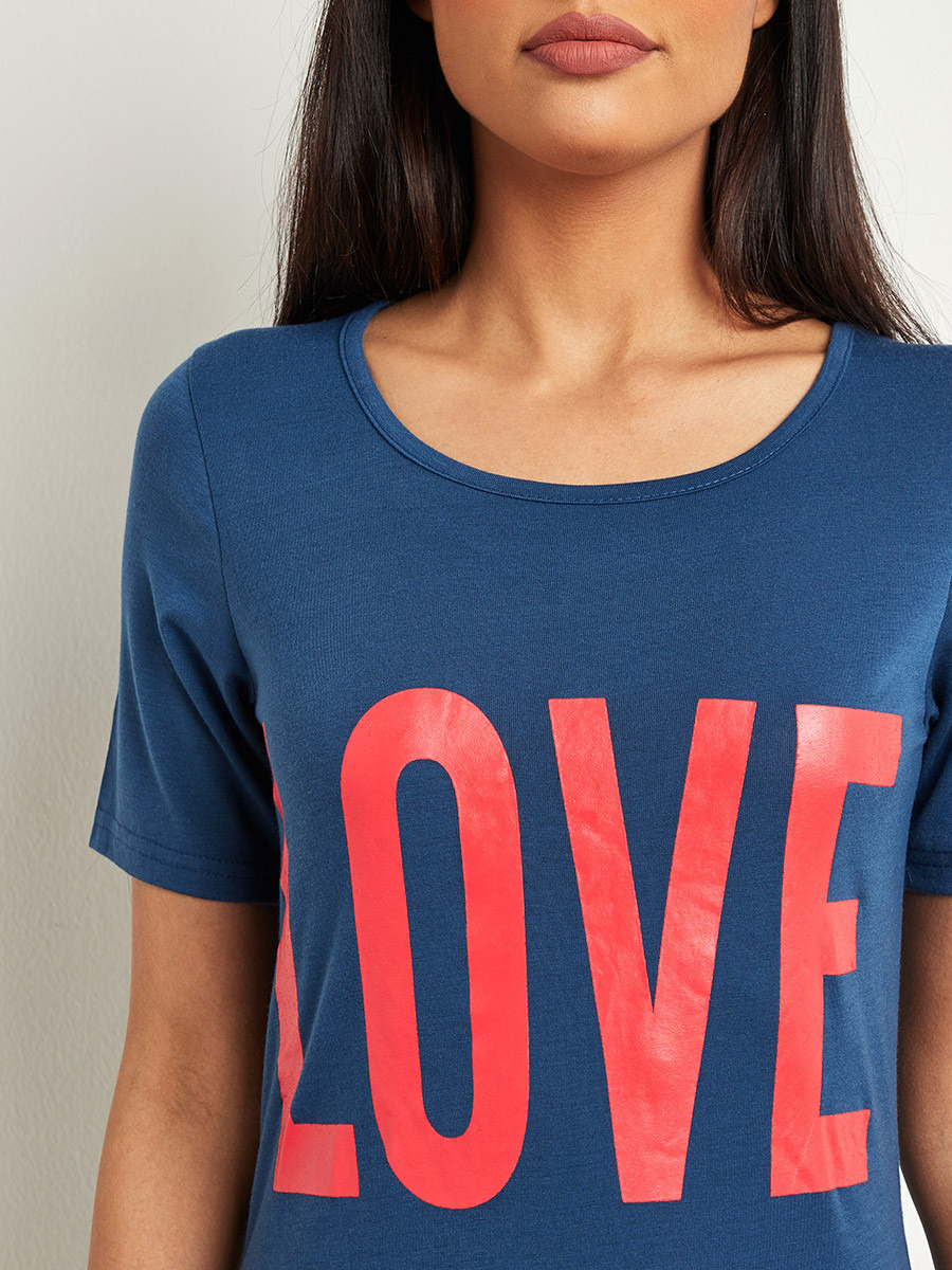 مجموعة من تيشيرت مطبوع وبنطلون بيجاما مطبوع من ستايلي-women-clothing-nightwear-pyjamas-longsets-image-5