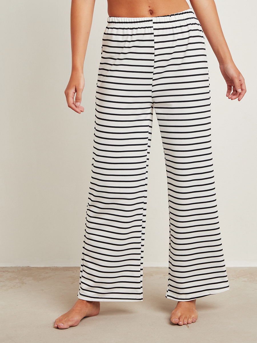 مجموعة من تيشيرت مخطط وبنطلون بيجاما من ستايلي-women-clothing-nightwear-pyjamas-longsets-image-3