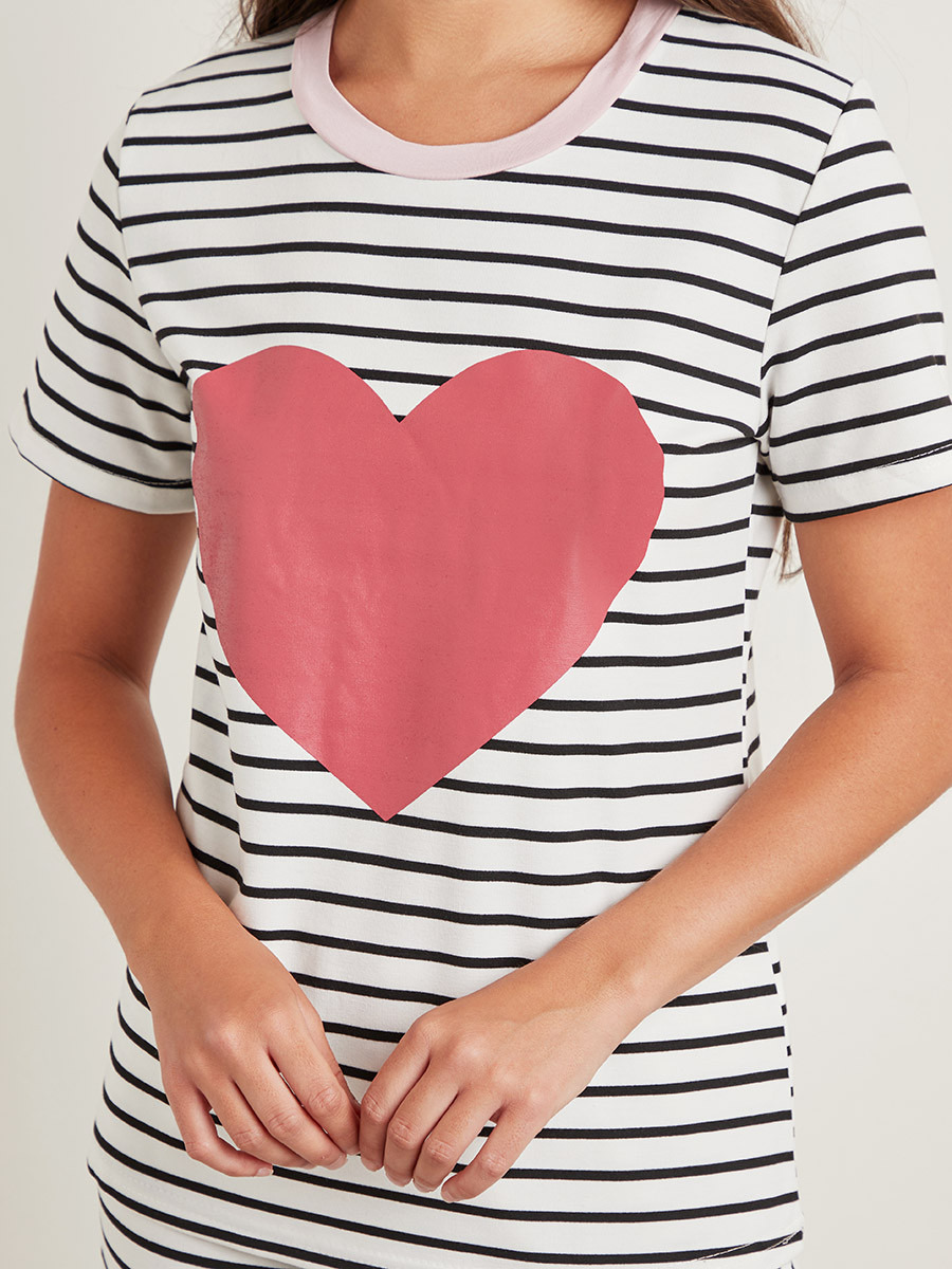 مجموعة من تيشيرت مخطط وبنطلون بيجاما من ستايلي-women-clothing-nightwear-pyjamas-longsets-image-5
