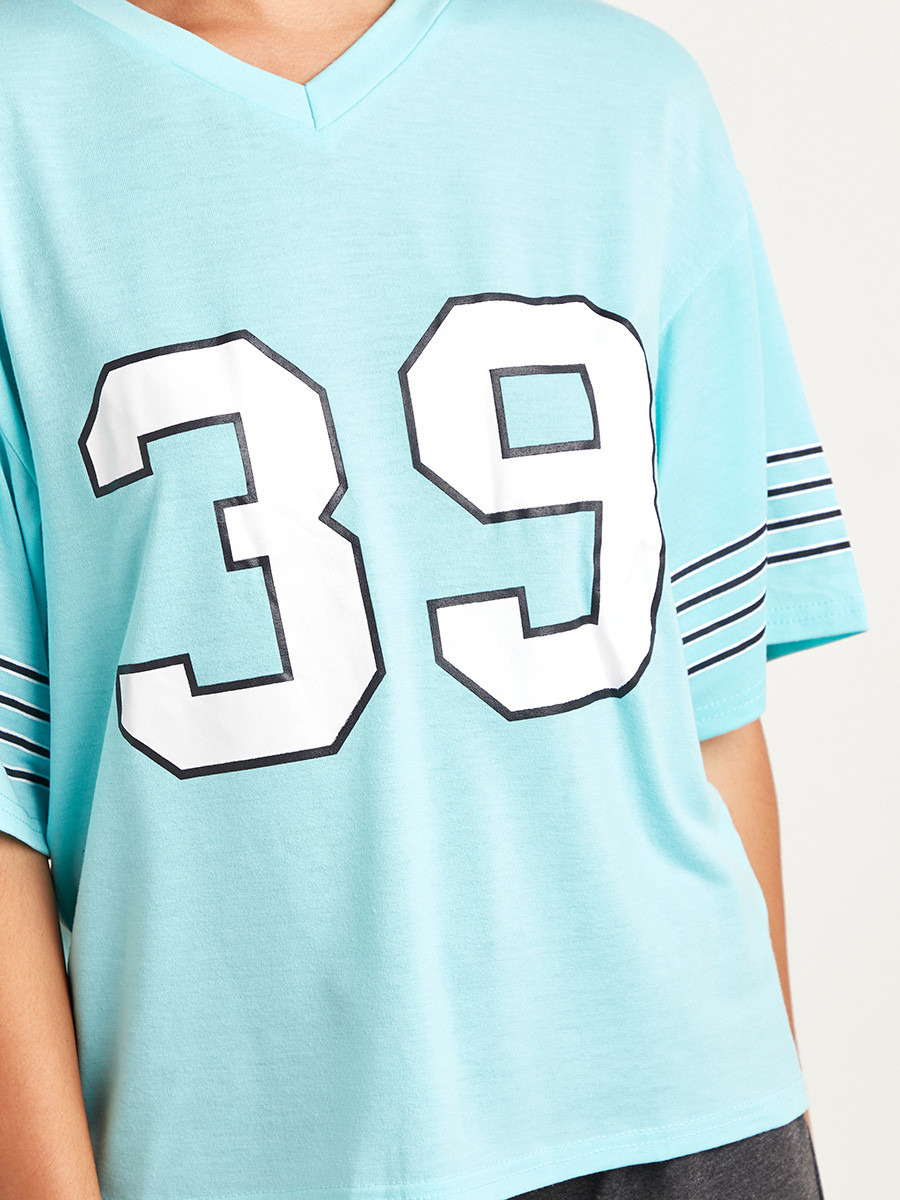 Styli Varsity Printed Oversized T-shirt and Contrast Waistband Shorts Set-women-clothing-nightwear-pyjamas-longsets-image-5