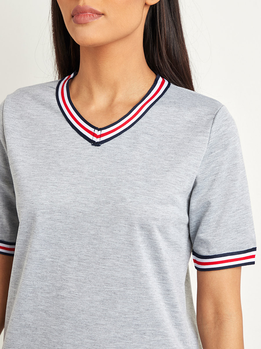 مجموعة من تيشيرت مخطط وشورت  من ستايلي-women-clothing-nightwear-pyjamas-bottoms-image-3