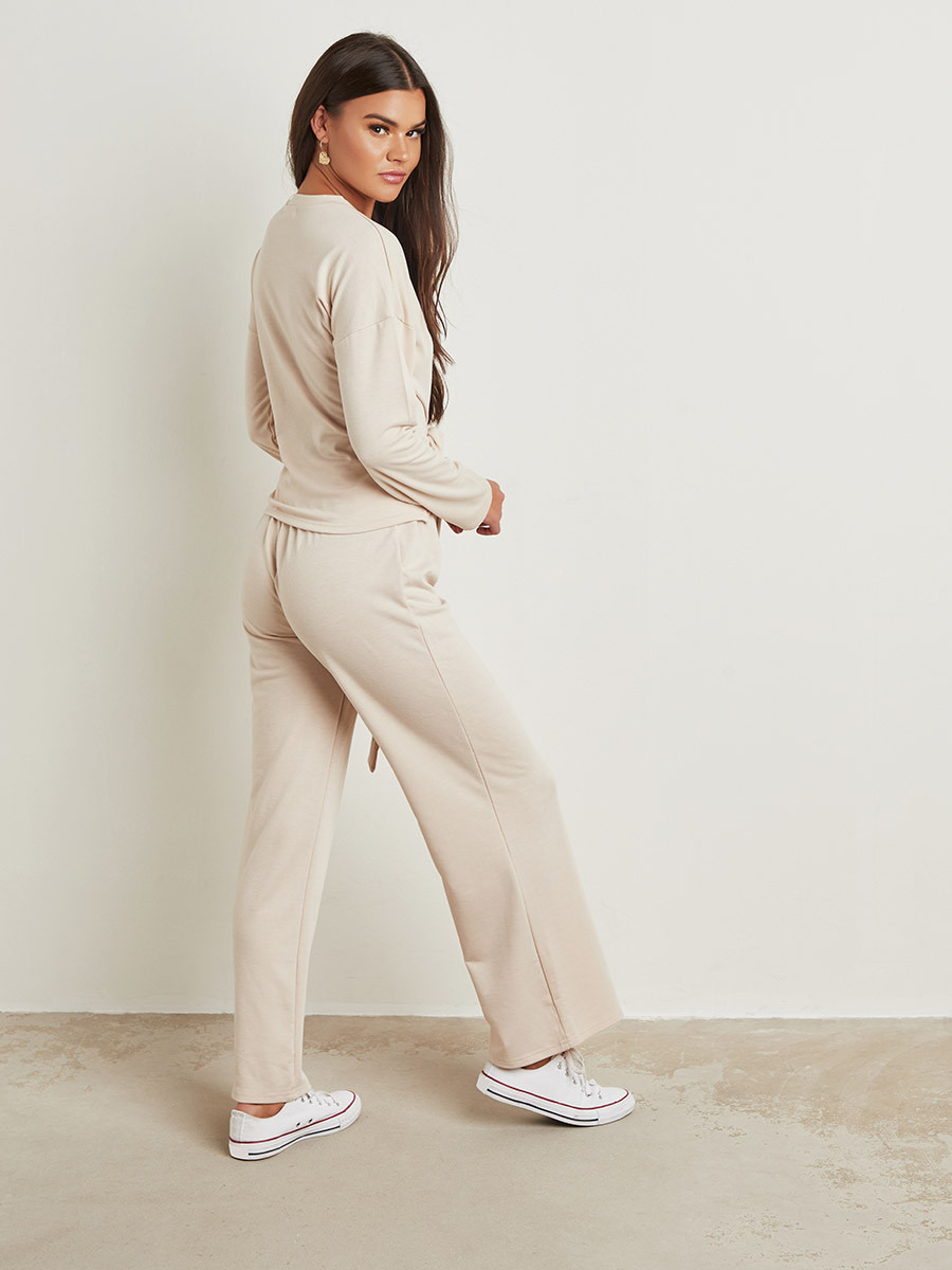 Styli Solid Front Tie Up Top and Pants Lounge Set-women-clothing-nightwear-pyjamas-bottoms-image-4