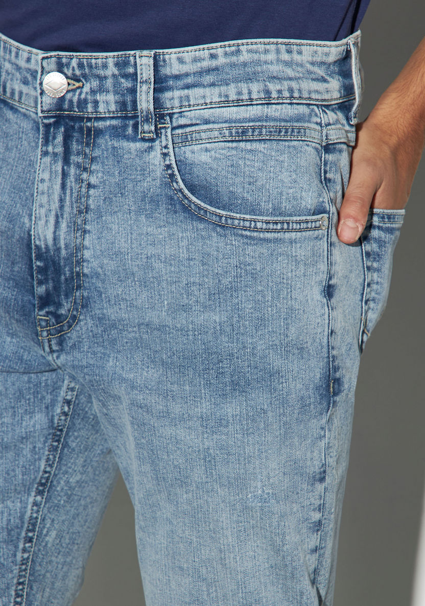 Buy Lee Cooper Skinny Fit Tapered Jeans with Button Closure | Splash UAE