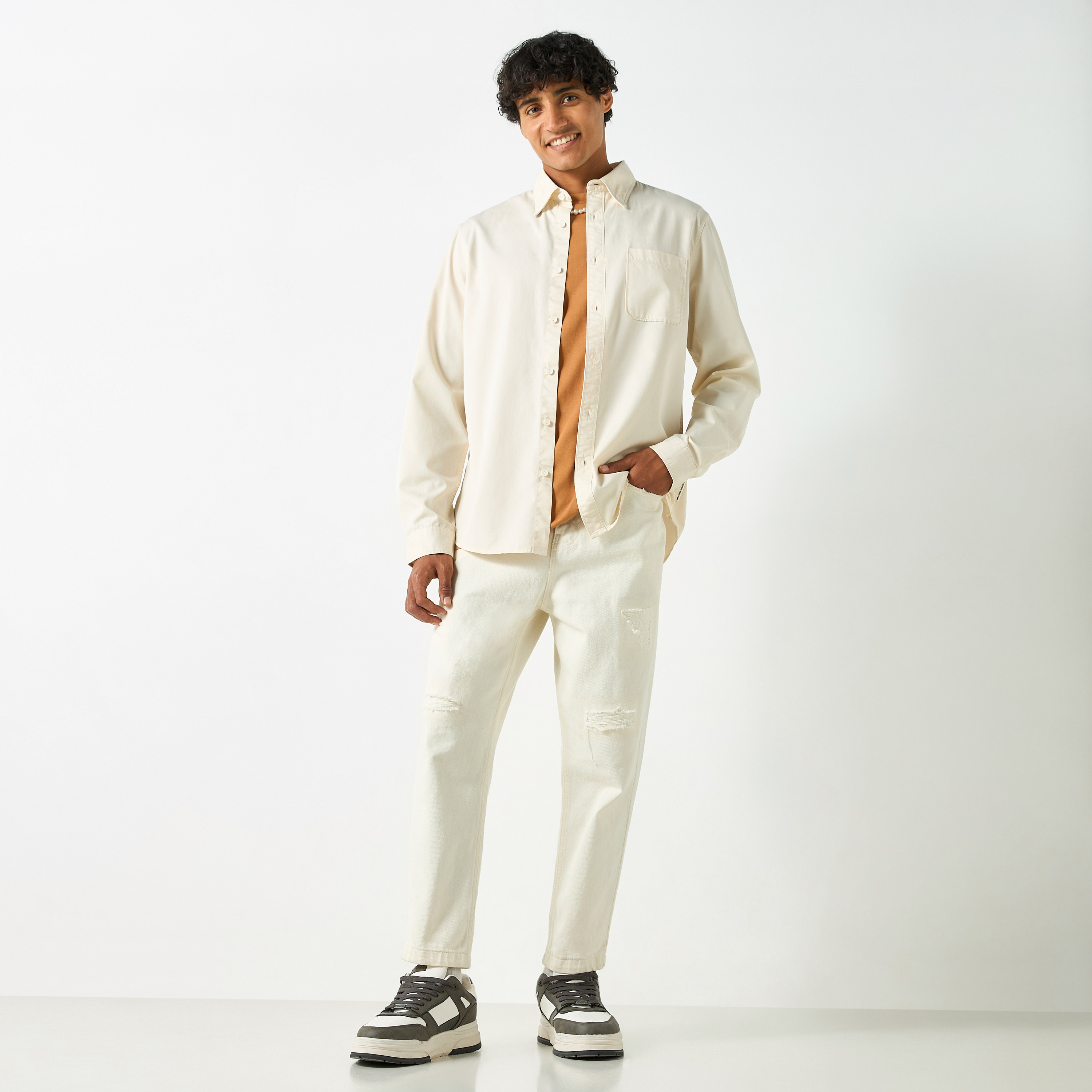 Lee Cooper Solid Shirt with Pocket and Long Sleeves-men-clothing-shirts-image-16
