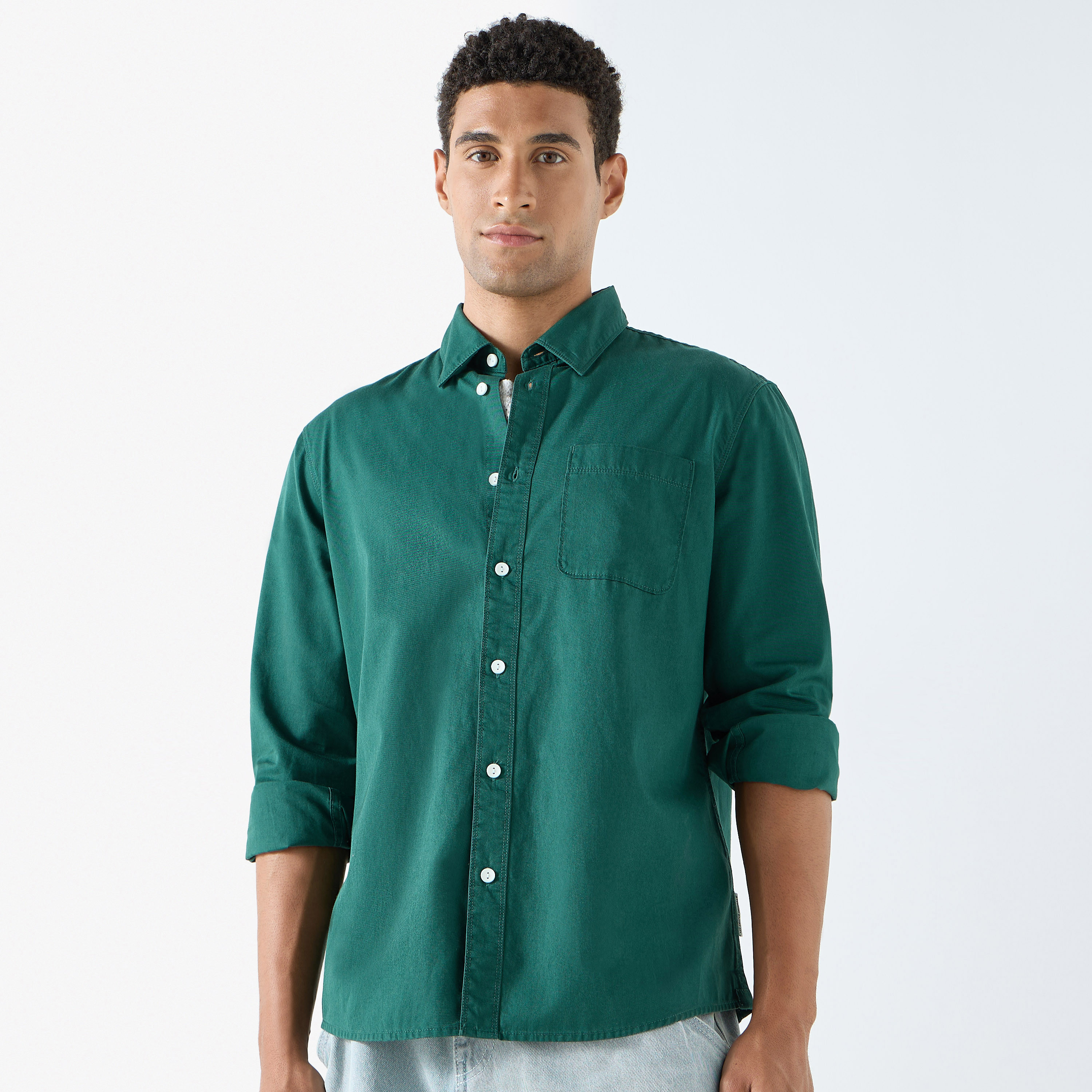 Lee Cooper Solid Shirt with Pocket and Long Sleeves-men-clothing-shirts-image-6