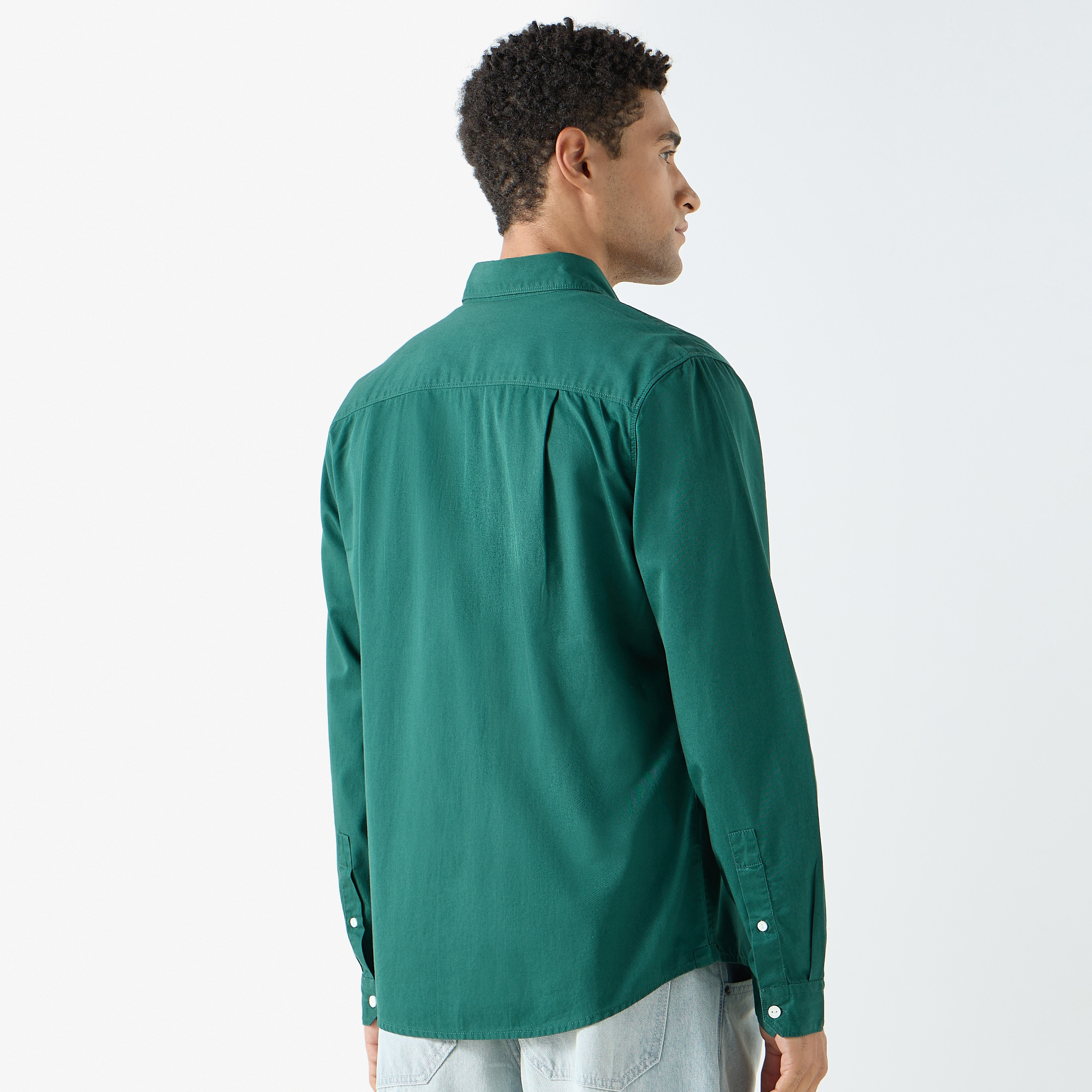 Lee Cooper Solid Shirt with Pocket and Long Sleeves-men-clothing-shirts-image-8