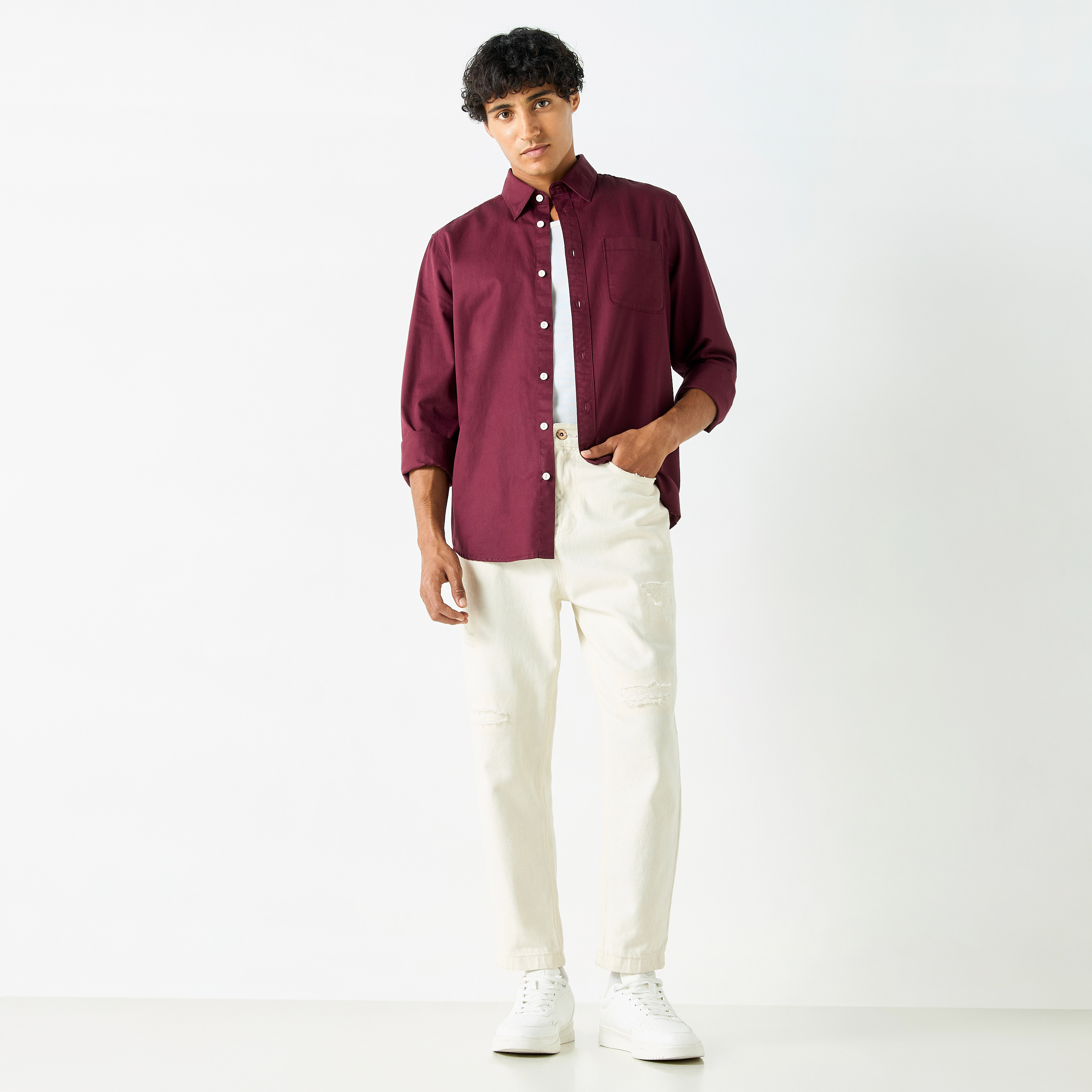 Lee Cooper Solid Shirt with Pocket and Long Sleeves-men-clothing-shirts-image-20
