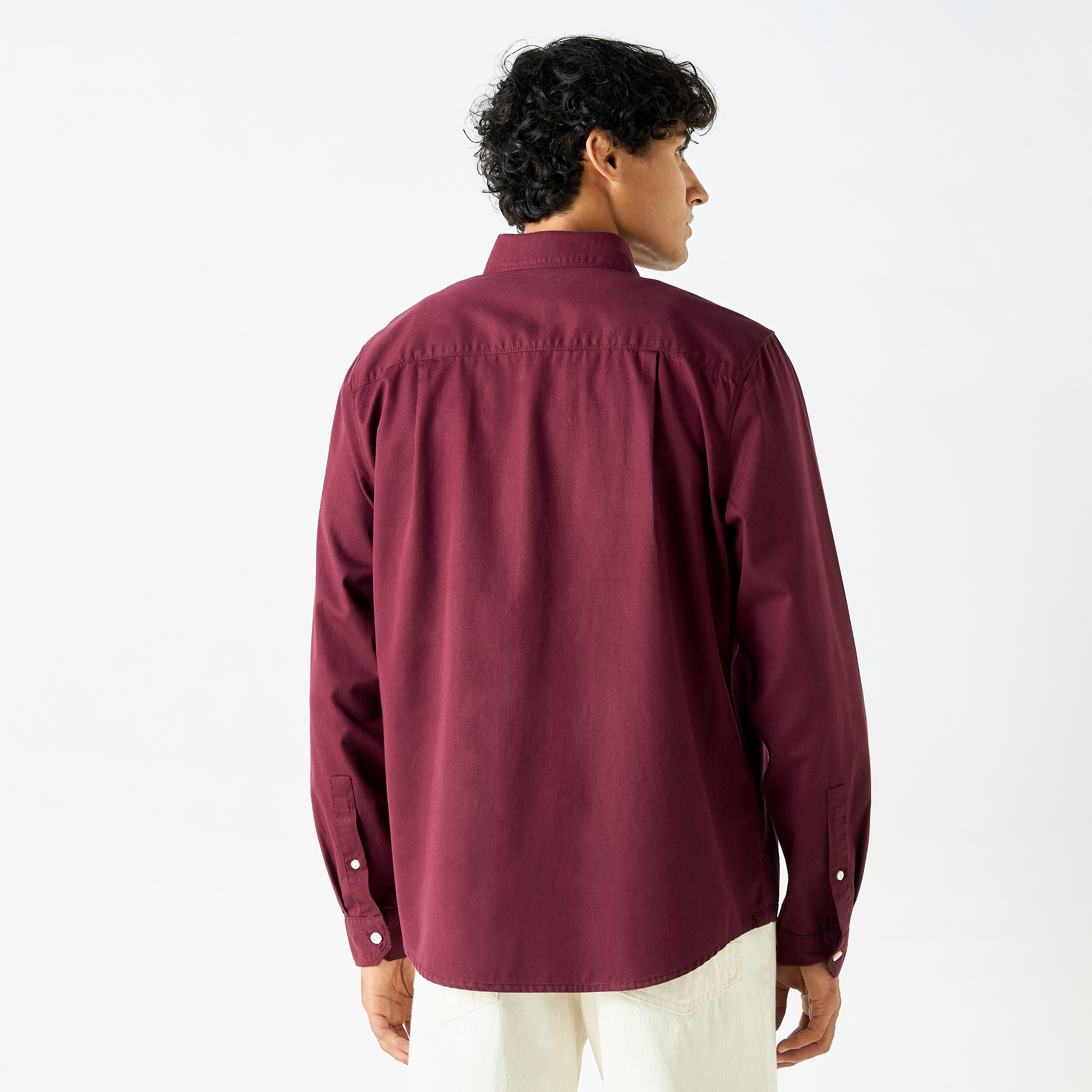 Lee Cooper Solid Shirt with Pocket and Long Sleeves-men-clothing-shirts-image-21