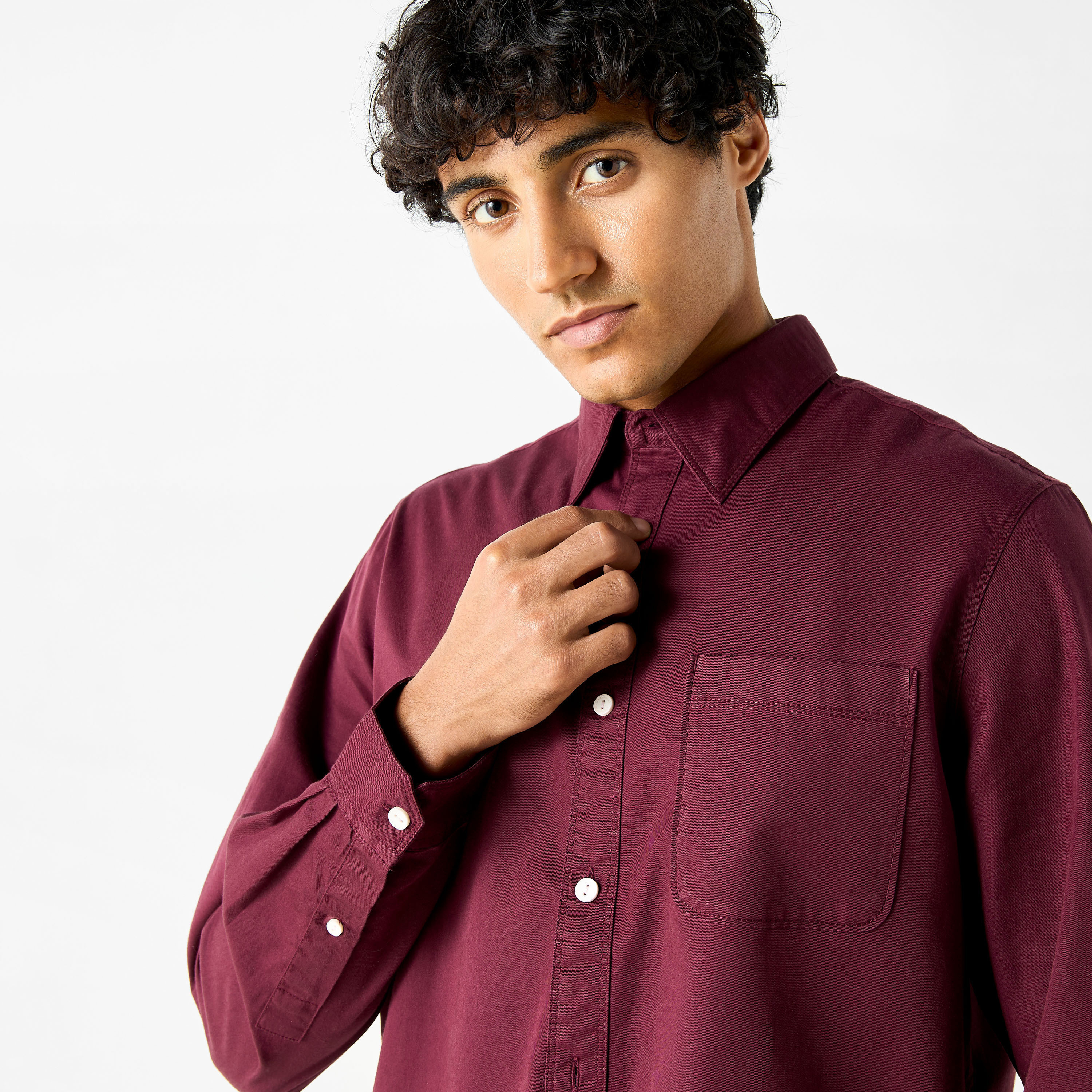 Lee Cooper Solid Shirt with Pocket and Long Sleeves-men-clothing-shirts-image-22
