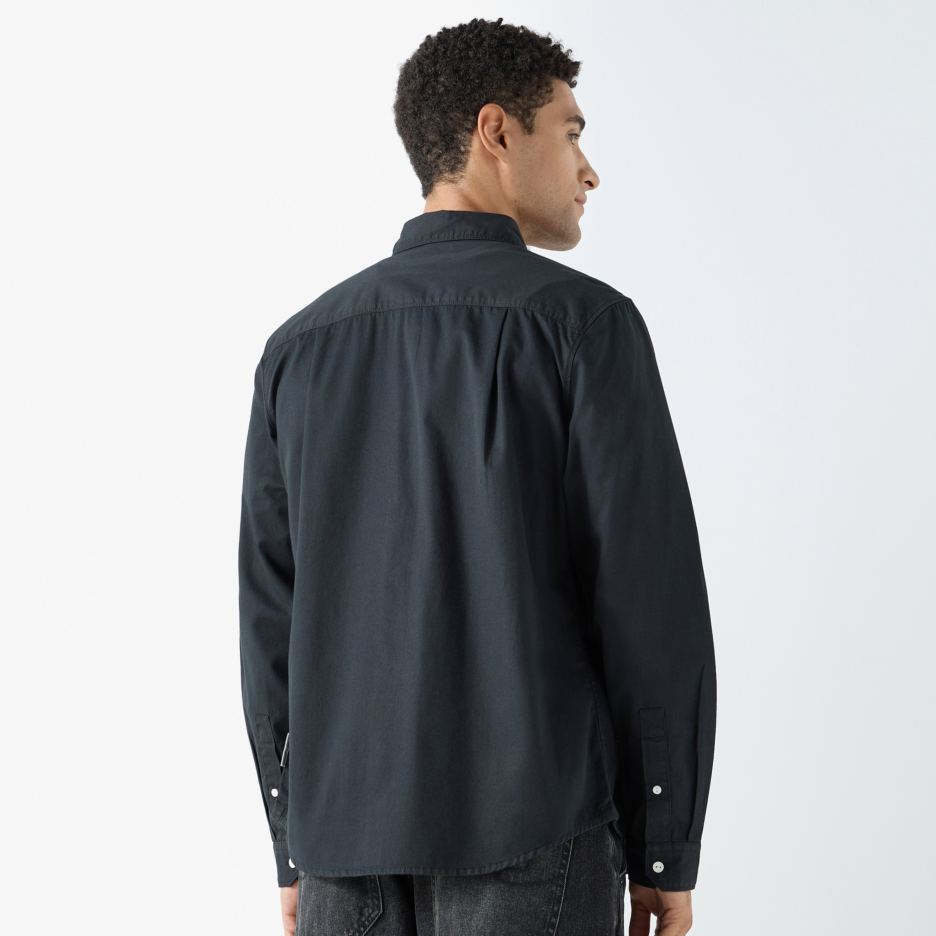 Lee Cooper Solid Shirt with Pocket and Long Sleeves-men-clothing-shirts-image-3