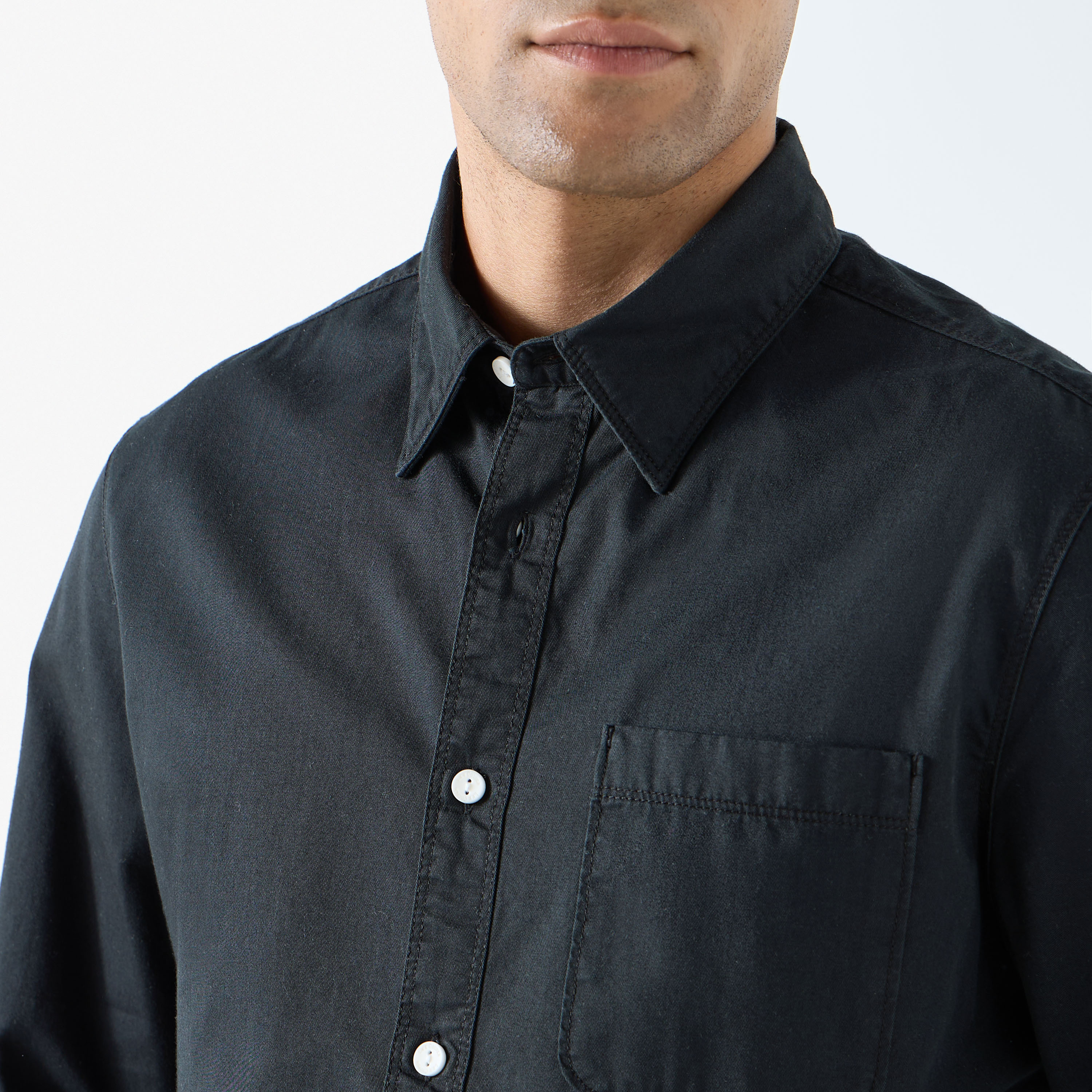 Lee Cooper Solid Shirt with Pocket and Long Sleeves-men-clothing-shirts-image-4