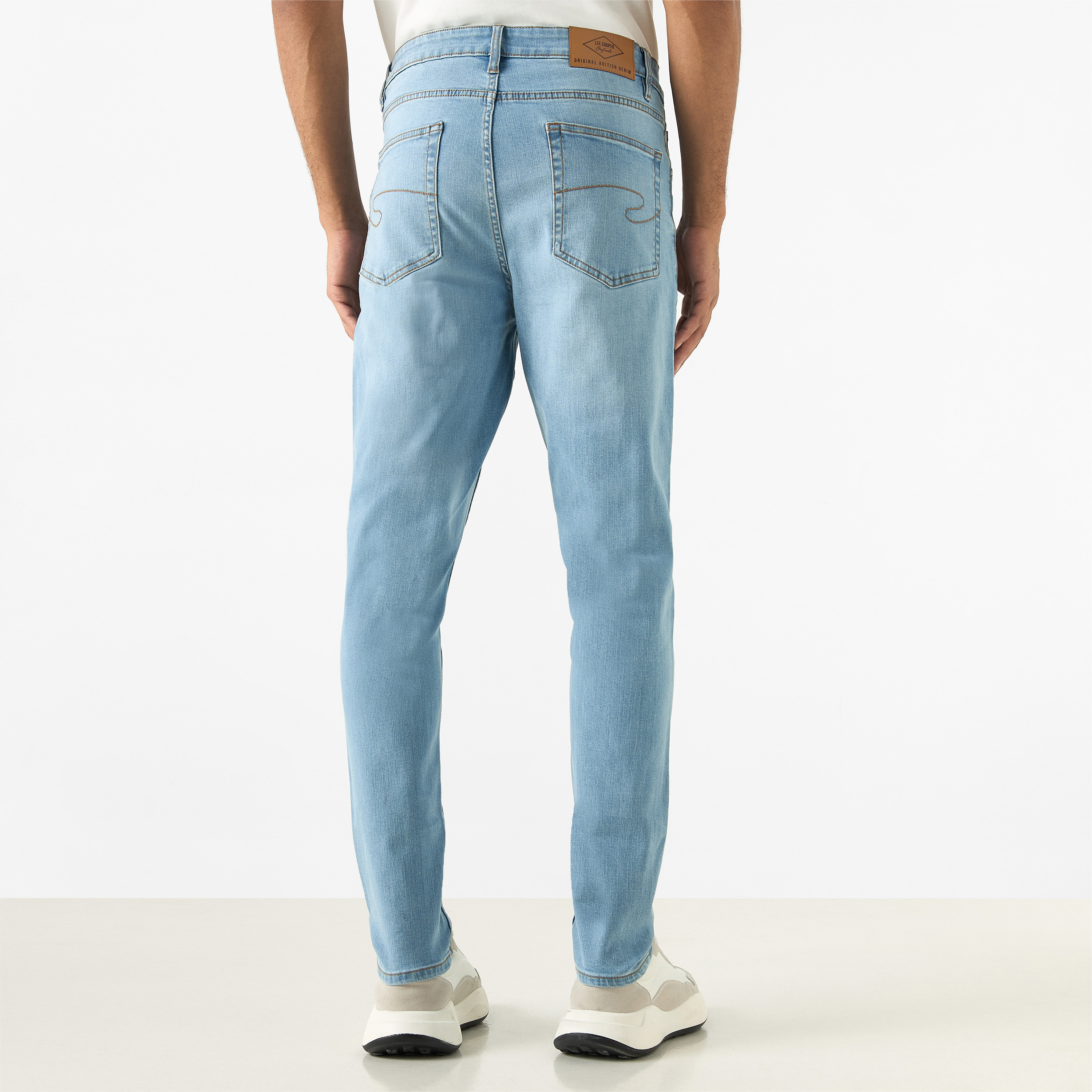 Lee Cooper Skinny Fit Mid-Rise Jeans with Pockets-men-clothing-bottoms-jeans-image-3