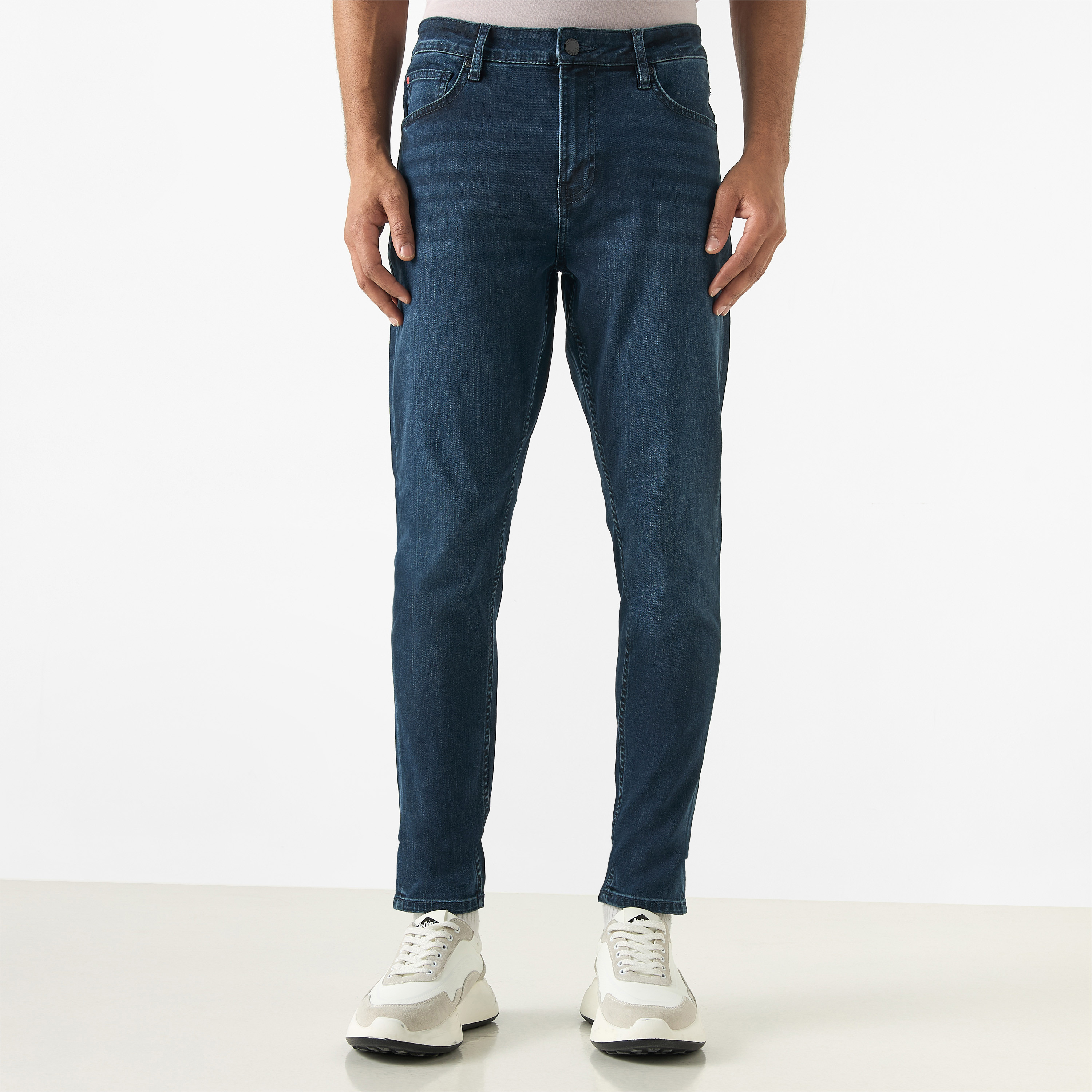 Lee Cooper Skinny Fit Mid-Rise Jeans with Pockets-men-clothing-bottoms-jeans-image-1