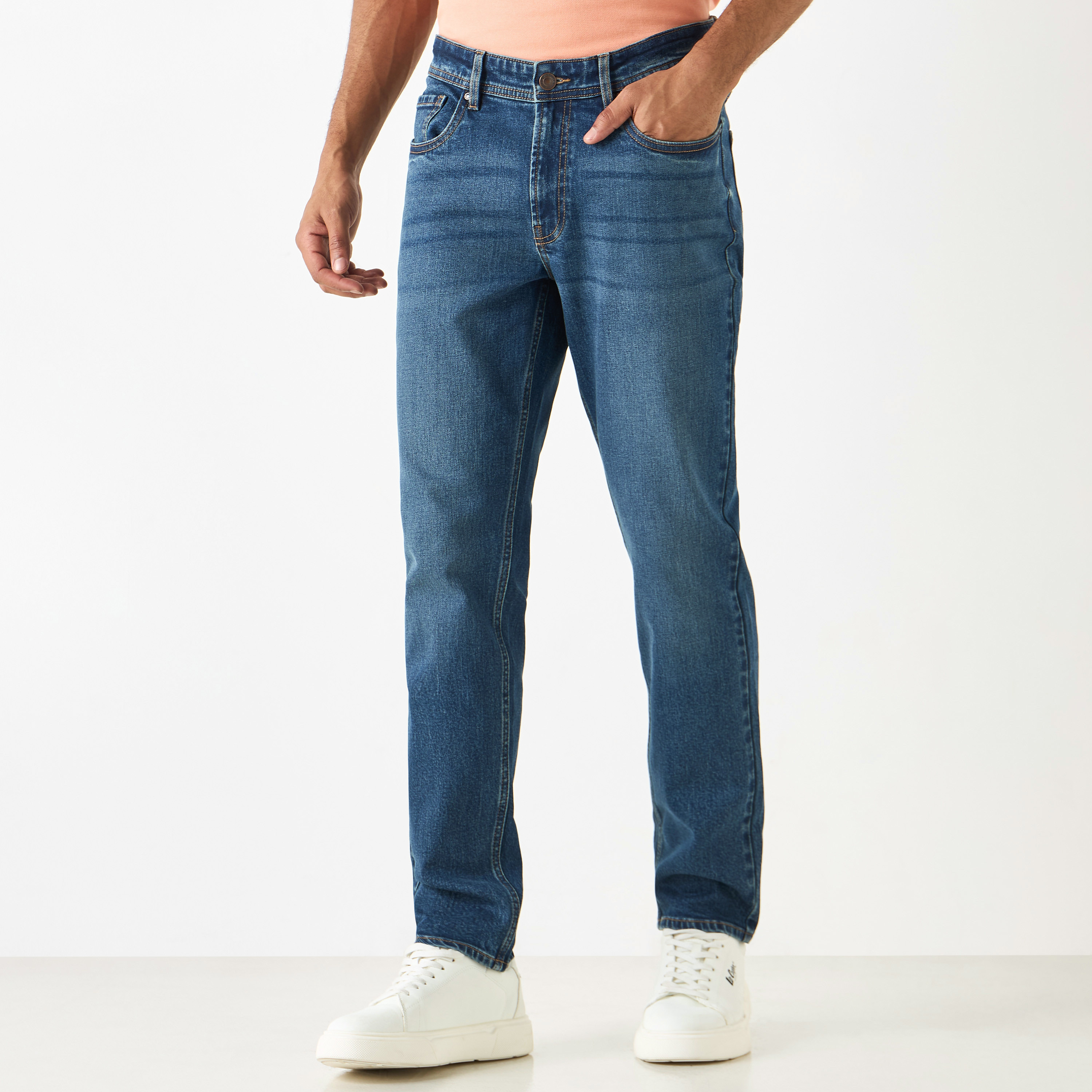 Lee Cooper Slim Fit Jeans with Pockets-men-clothing-bottoms-jeans-image-1
