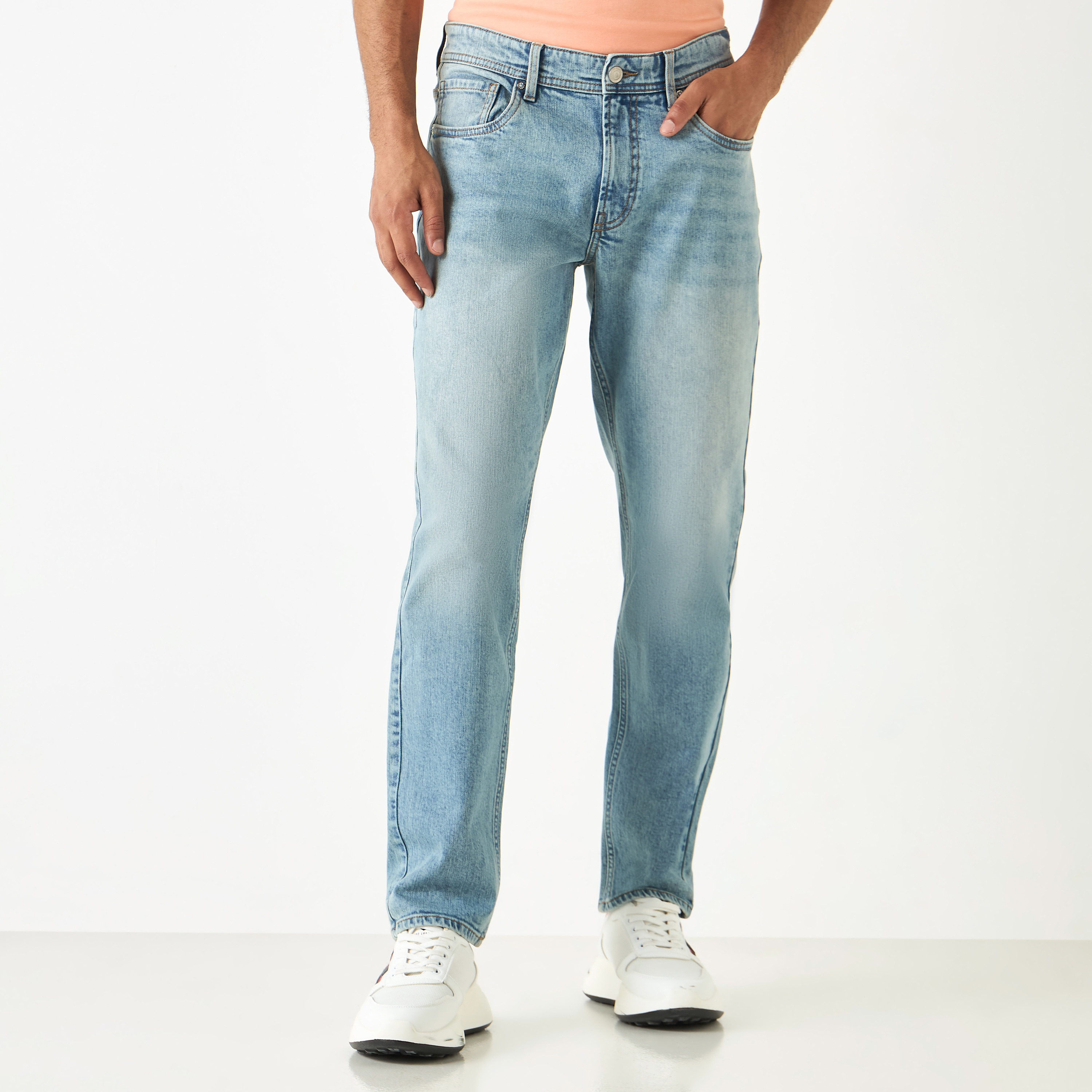 Lee Cooper Slim Fit Jeans with Pockets-men-clothing-bottoms-jeans-image-1