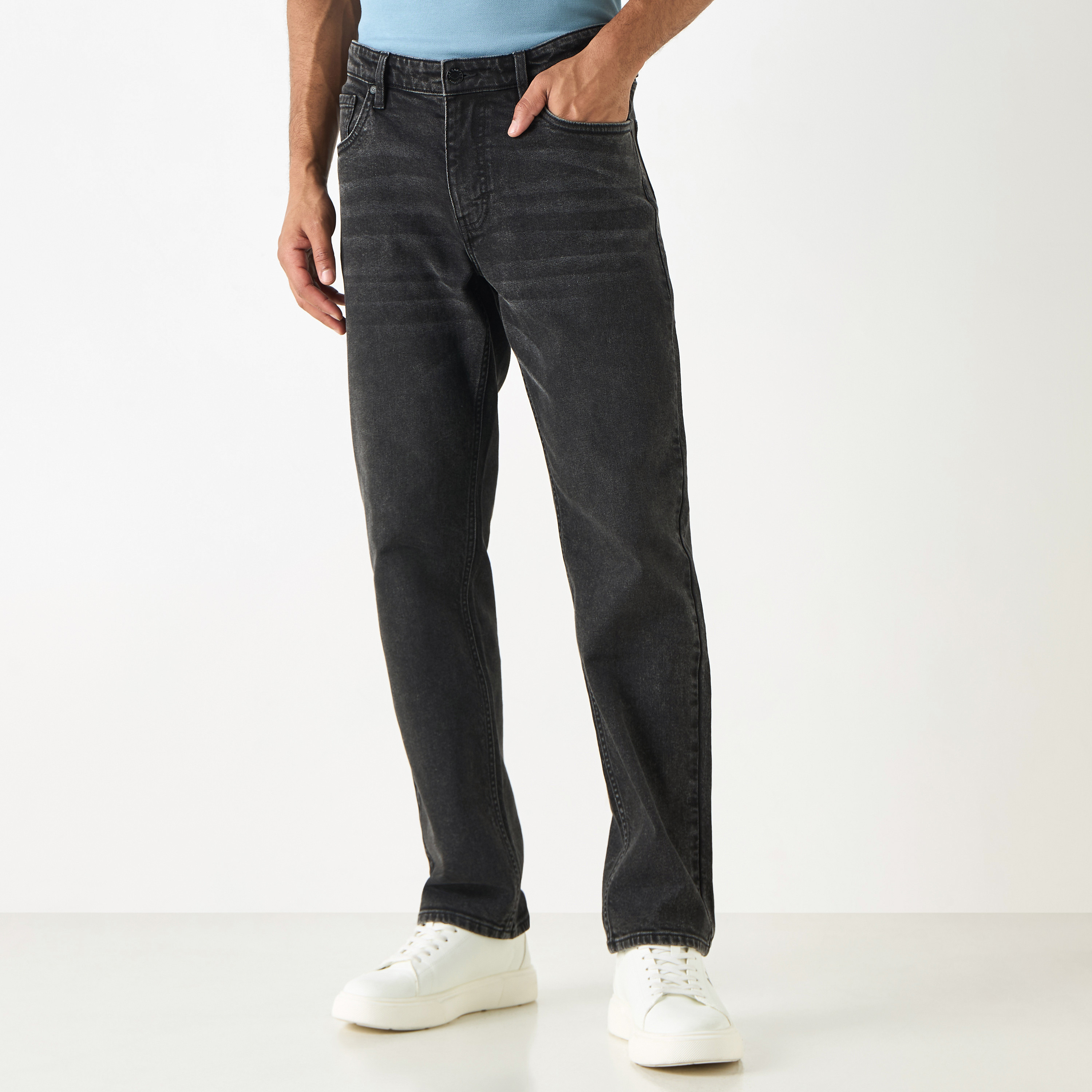 Lee Cooper Straight Cut Jeans with Pockets-men-clothing-bottoms-jeans-image-1