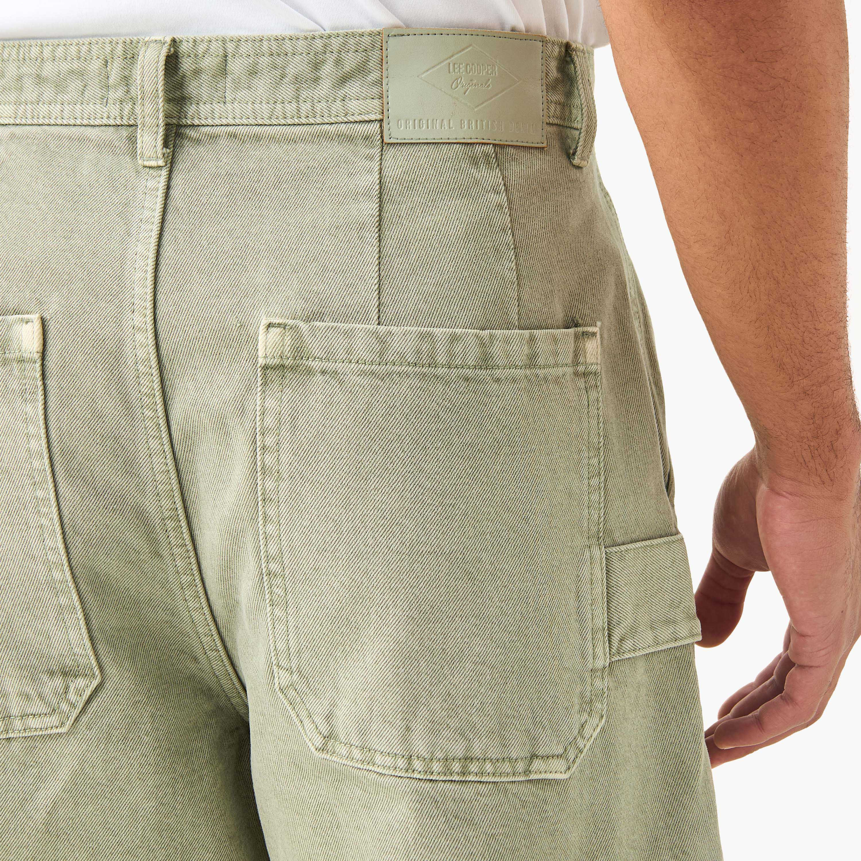 Lee Cooper Skater Fit Cargo Jeans with Button Closure and Pockets-men-clothing-jeans-image-5