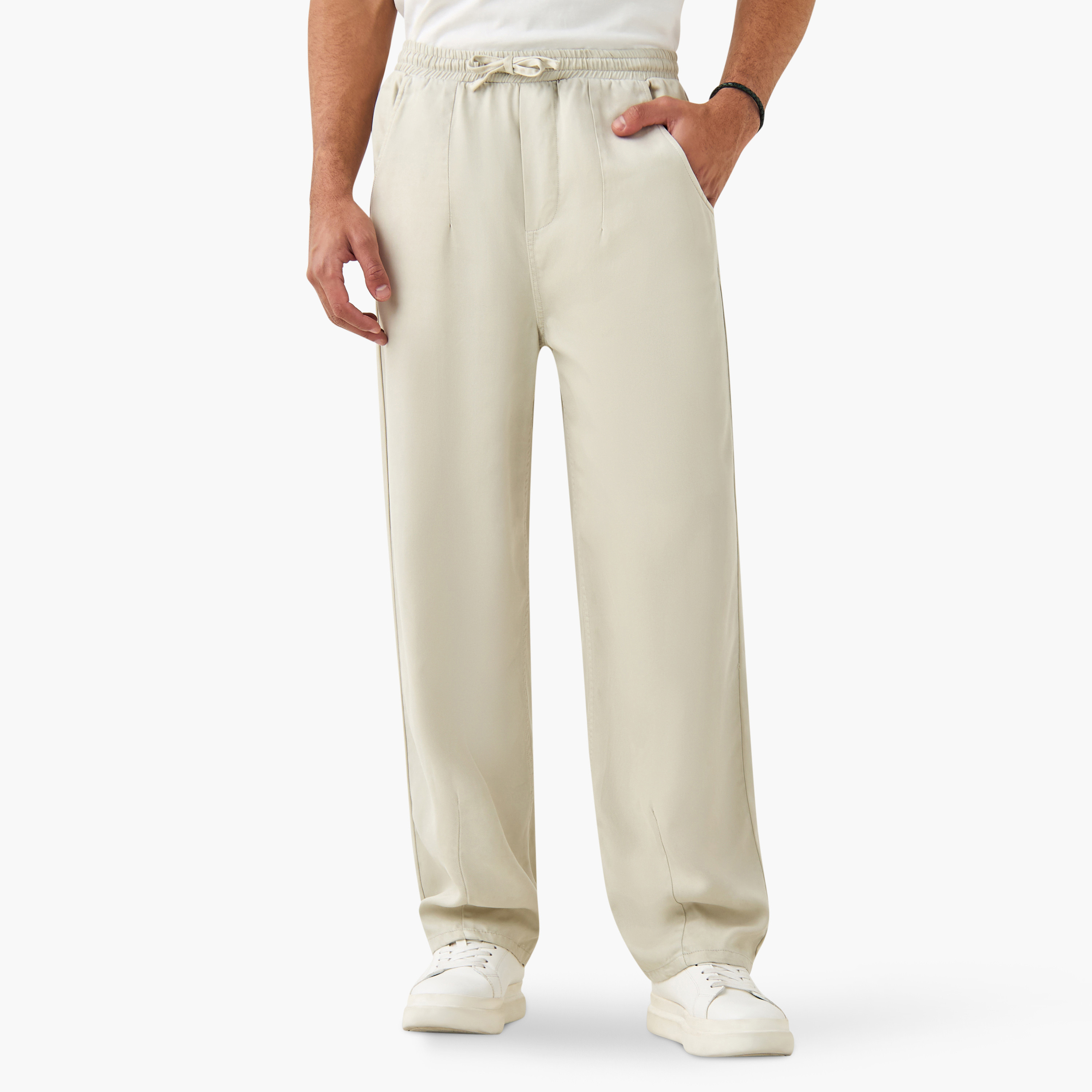 Lee Cooper Relaxed Fit Pants with Drawstring Closure and Pockets-men-clothing-bottoms-joggers-image-1