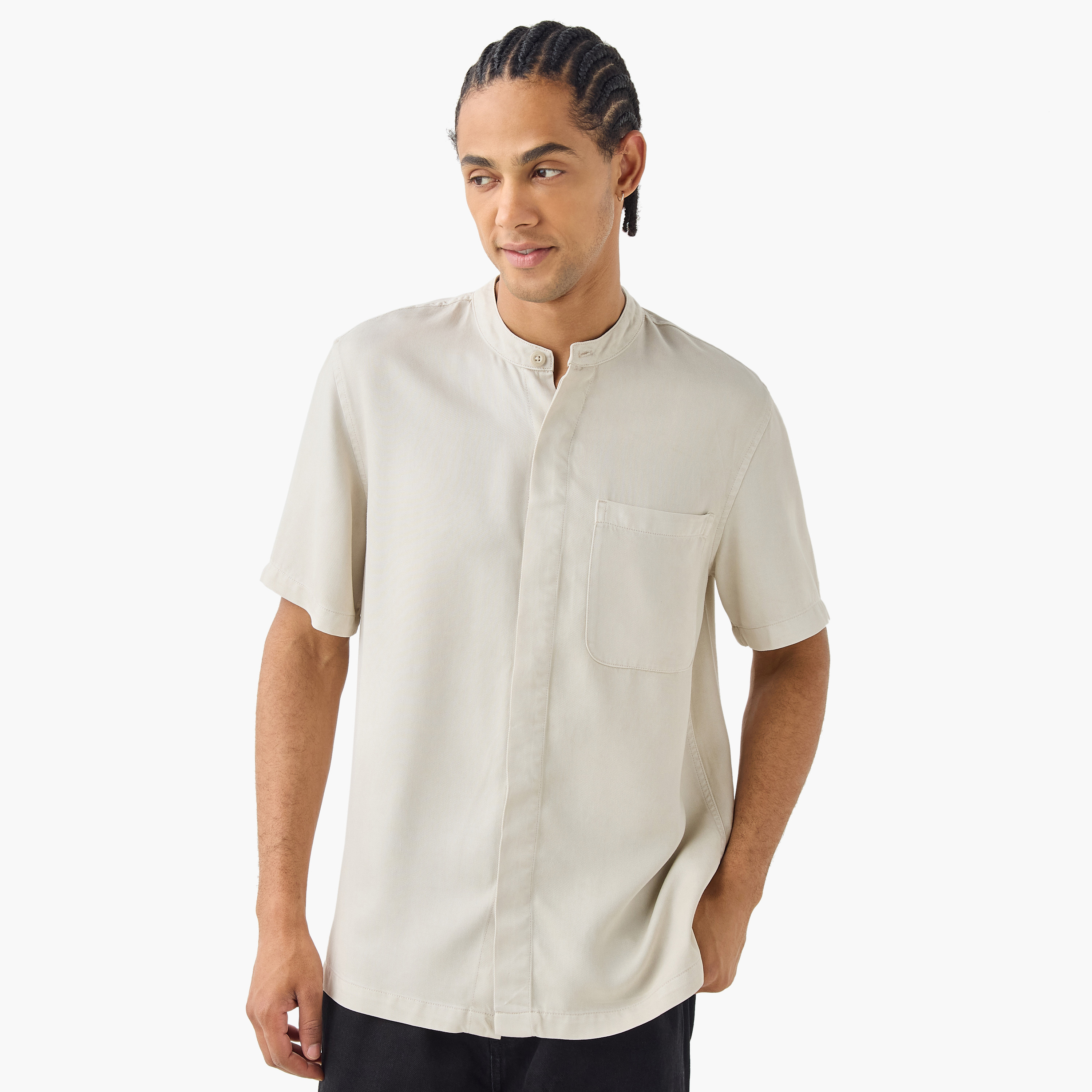 Lee Cooper Regular Fit Shirt with Chest Pocket-men-clothing-shirts-image-1