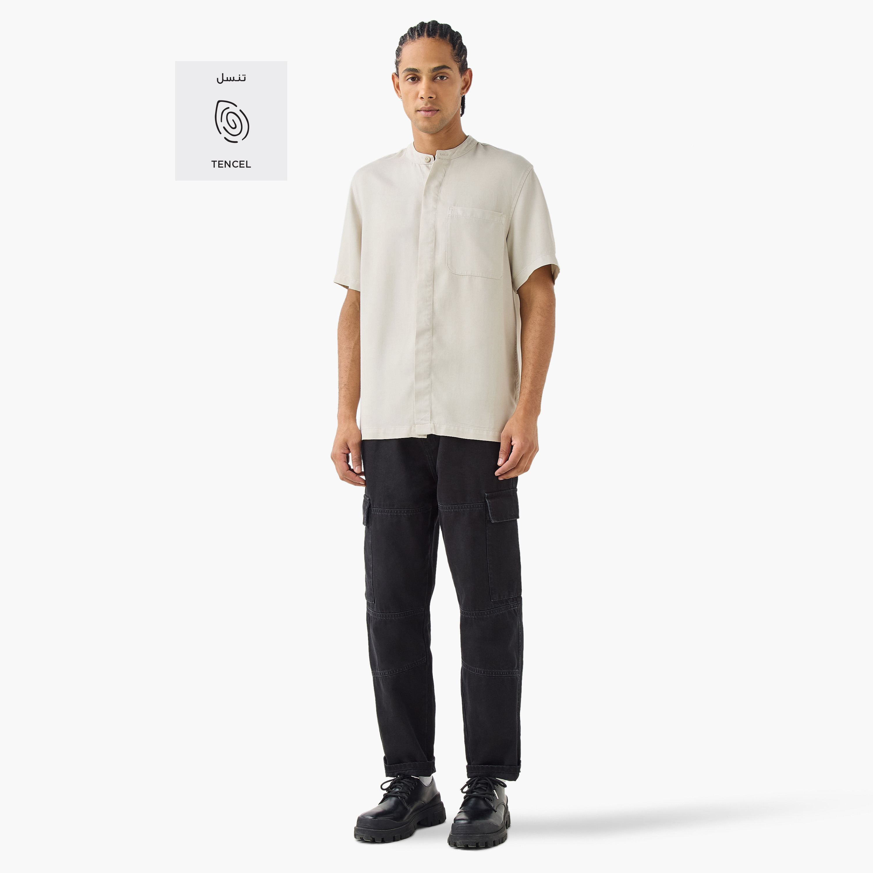 Lee Cooper Regular Fit Shirt with Chest Pocket-men-clothing-shirts-image-2