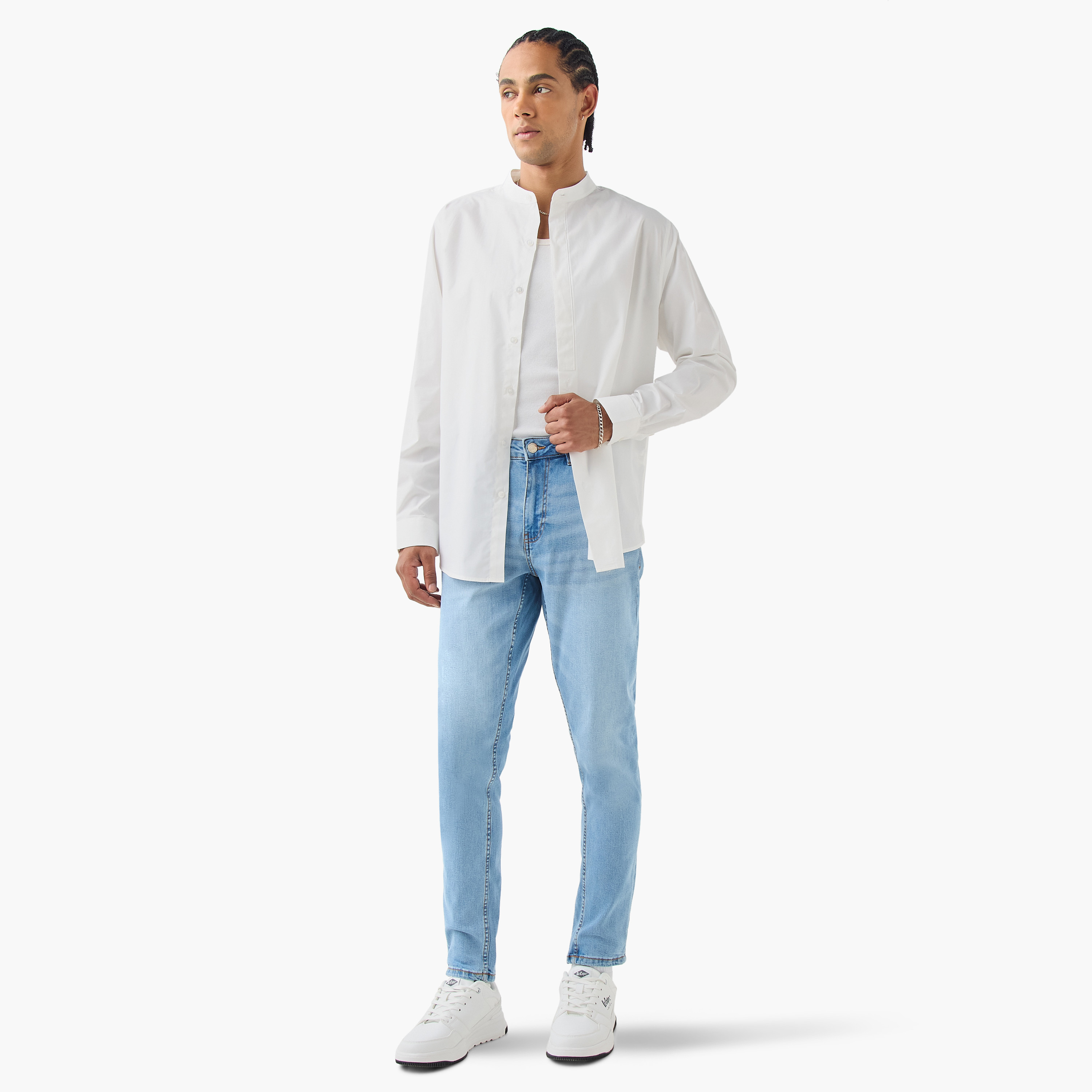بنطلون جينز ضيق بزر إغلاق وجيوب من لي كوبر-men-clothing-jeans-image-2