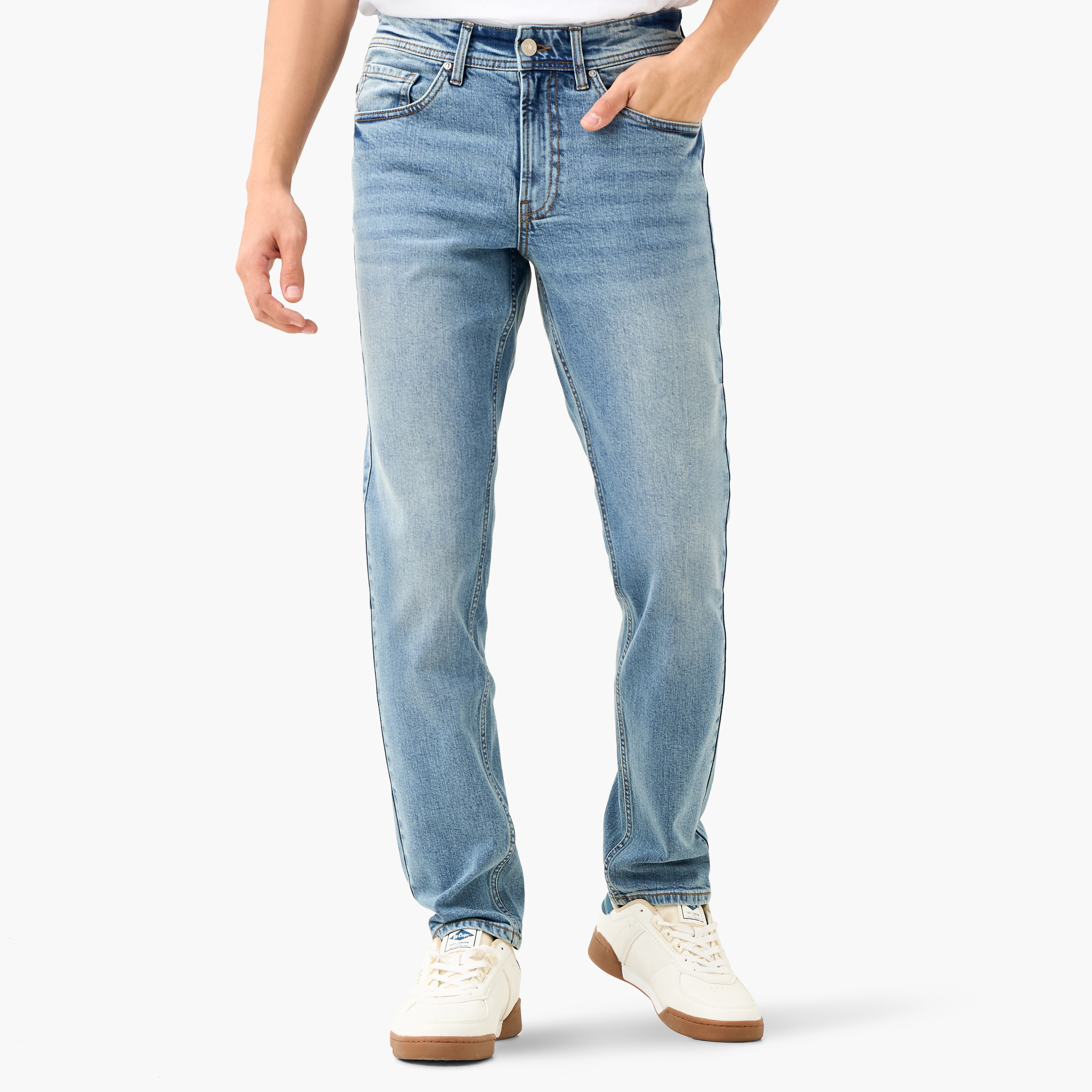 بنطلون جينز بقصّة سليم للرجال من لي كوبر-men-clothing-jeans-image-1