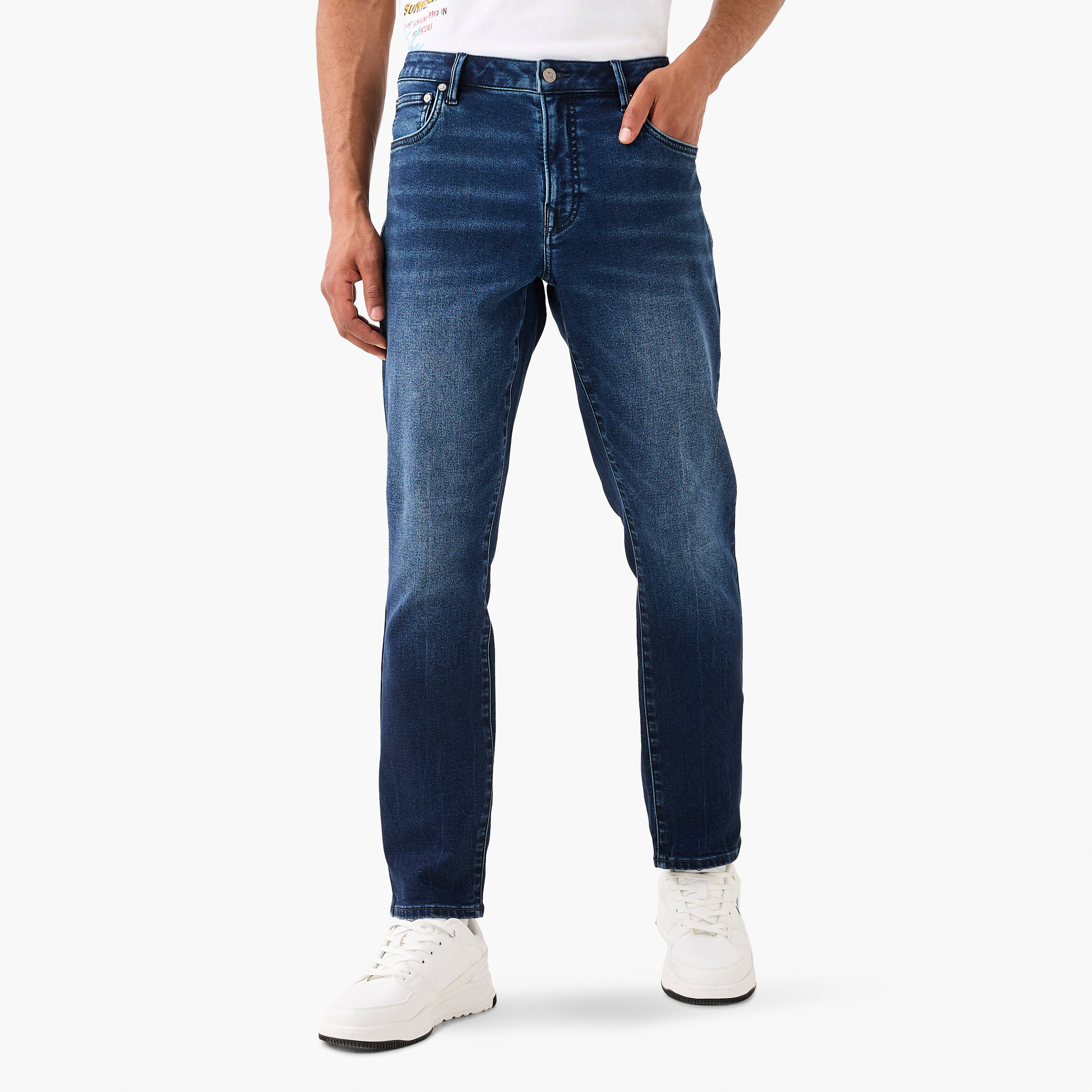 بنطلون جينز بقصة سليم مع جيوب من لي كوبر-men-clothing-bottoms-jeans-image-1