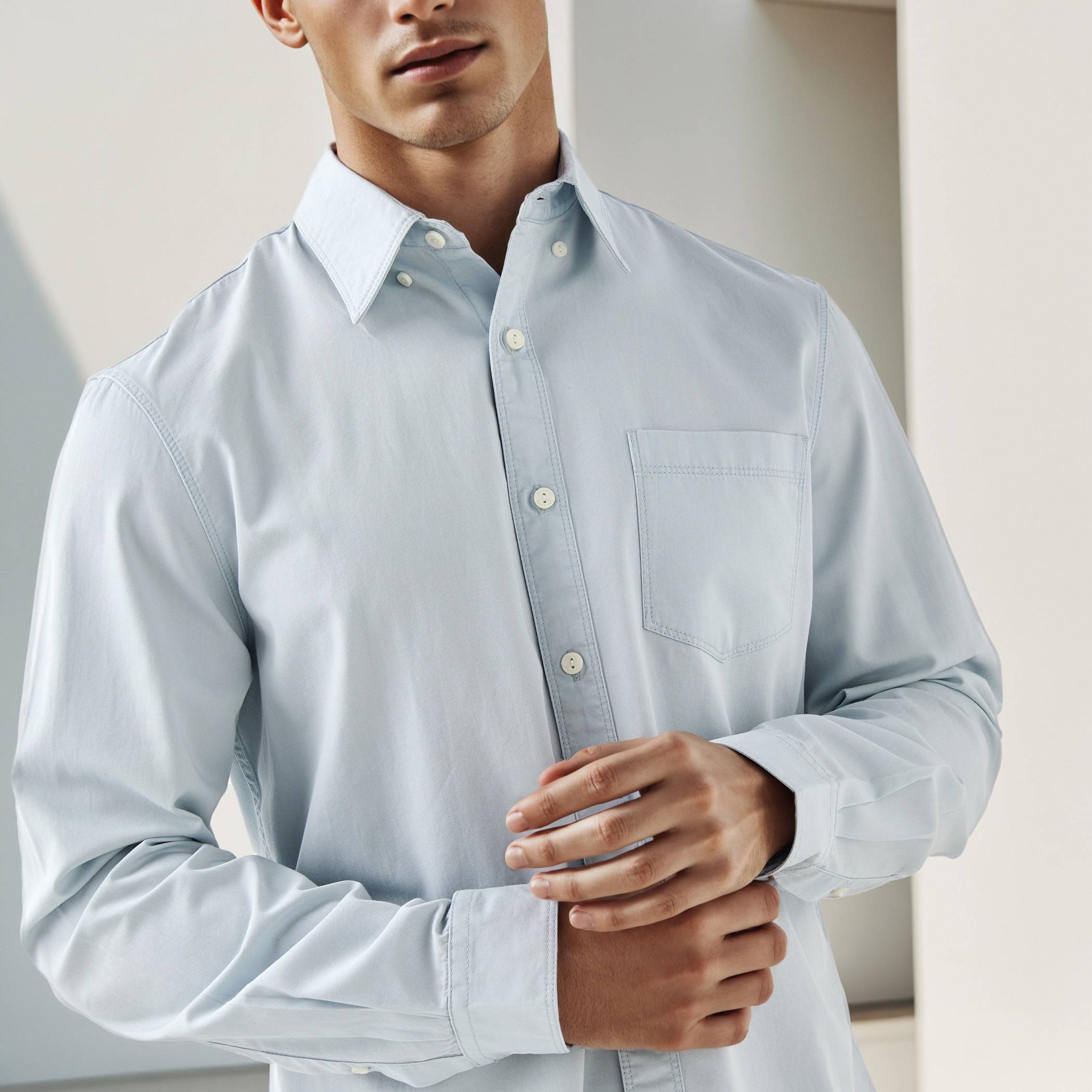قميص بقصة عادية مع جيب من لي كوبر-men-clothing-shirts-image-4