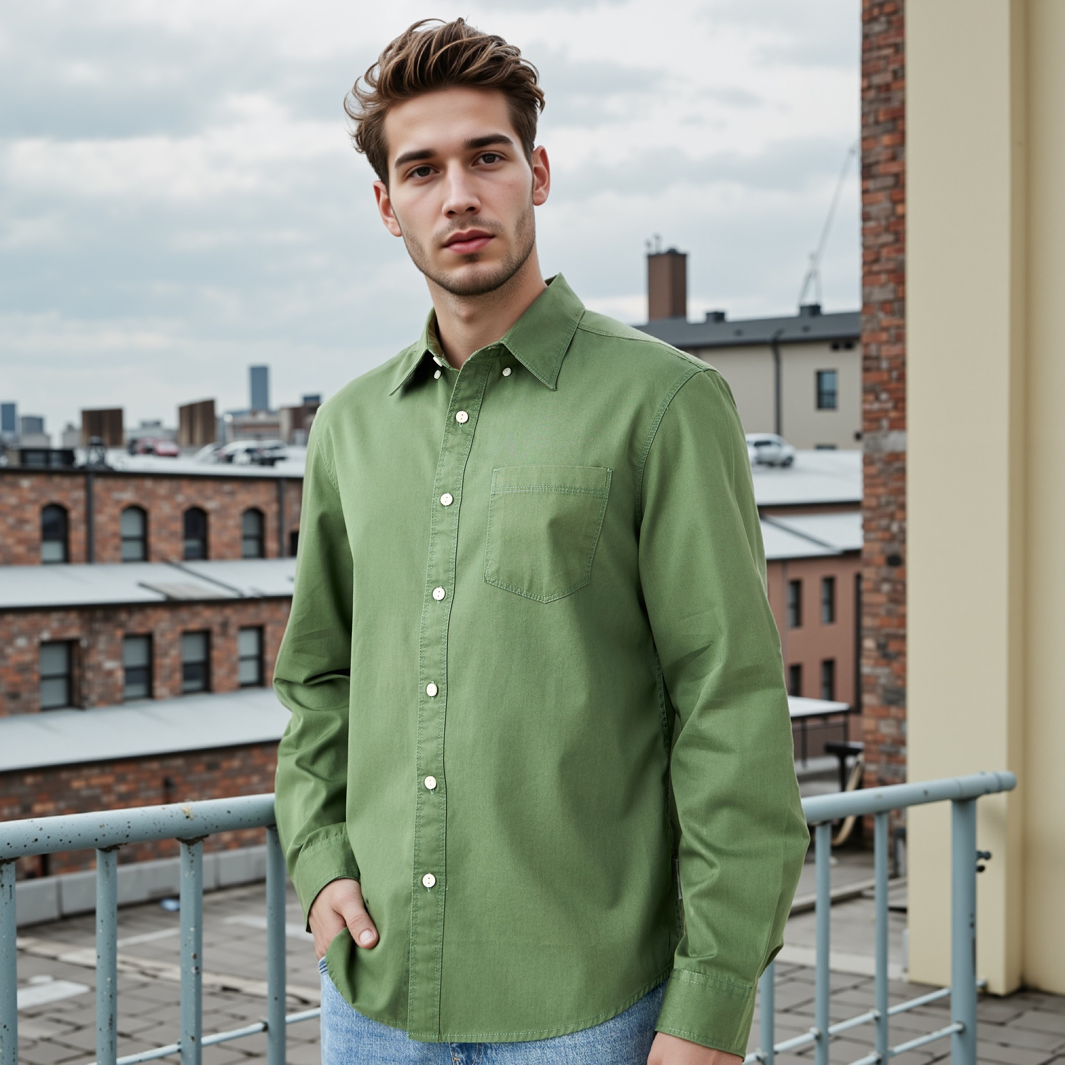 Lee Cooper Regular Fit Shirt with Pocket-men-clothing-shirts-image-1