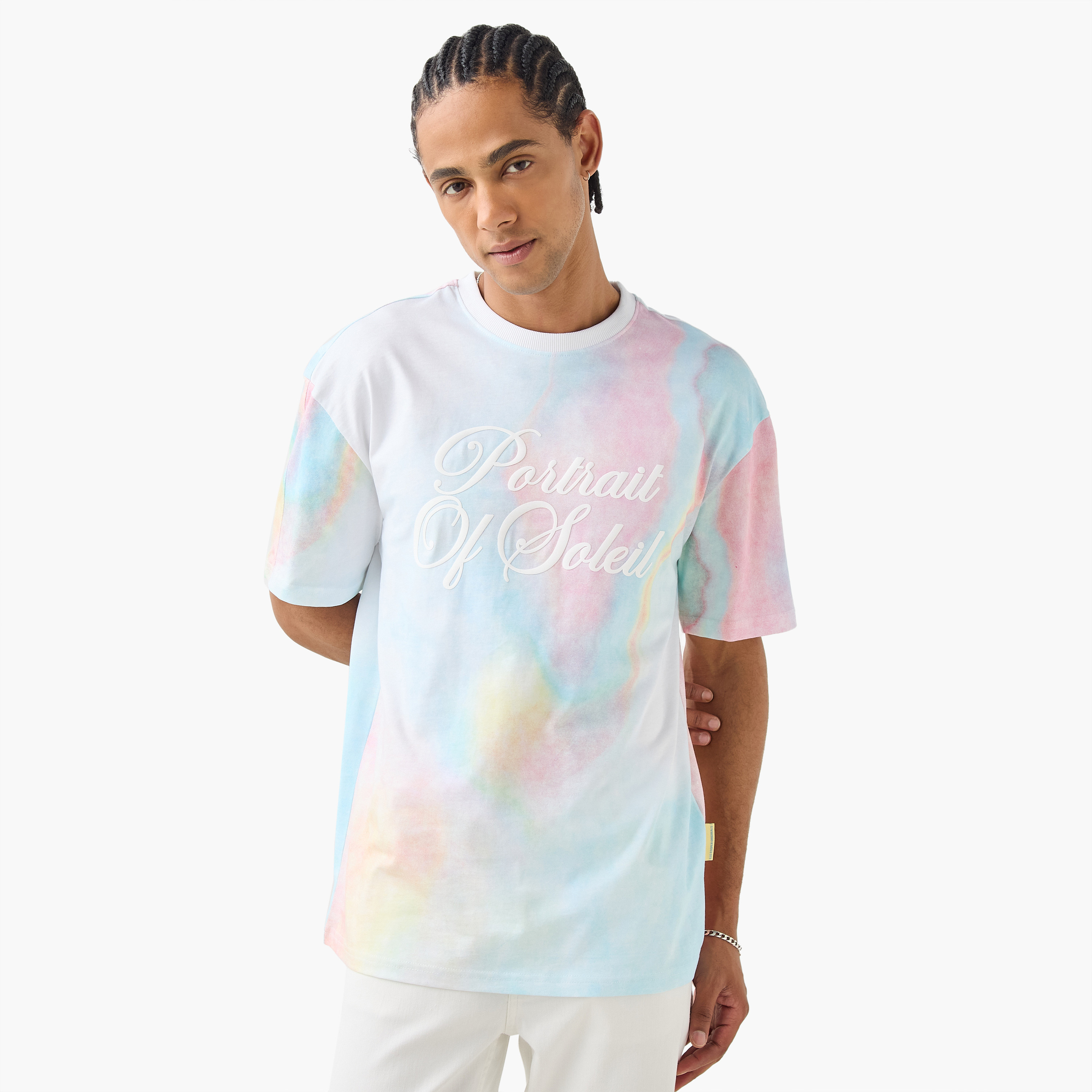 تيشيرت بياقة ضيقة وطبعات من لي كوبر-men-clothing-tshirtsandpolos-tshirts-image-1