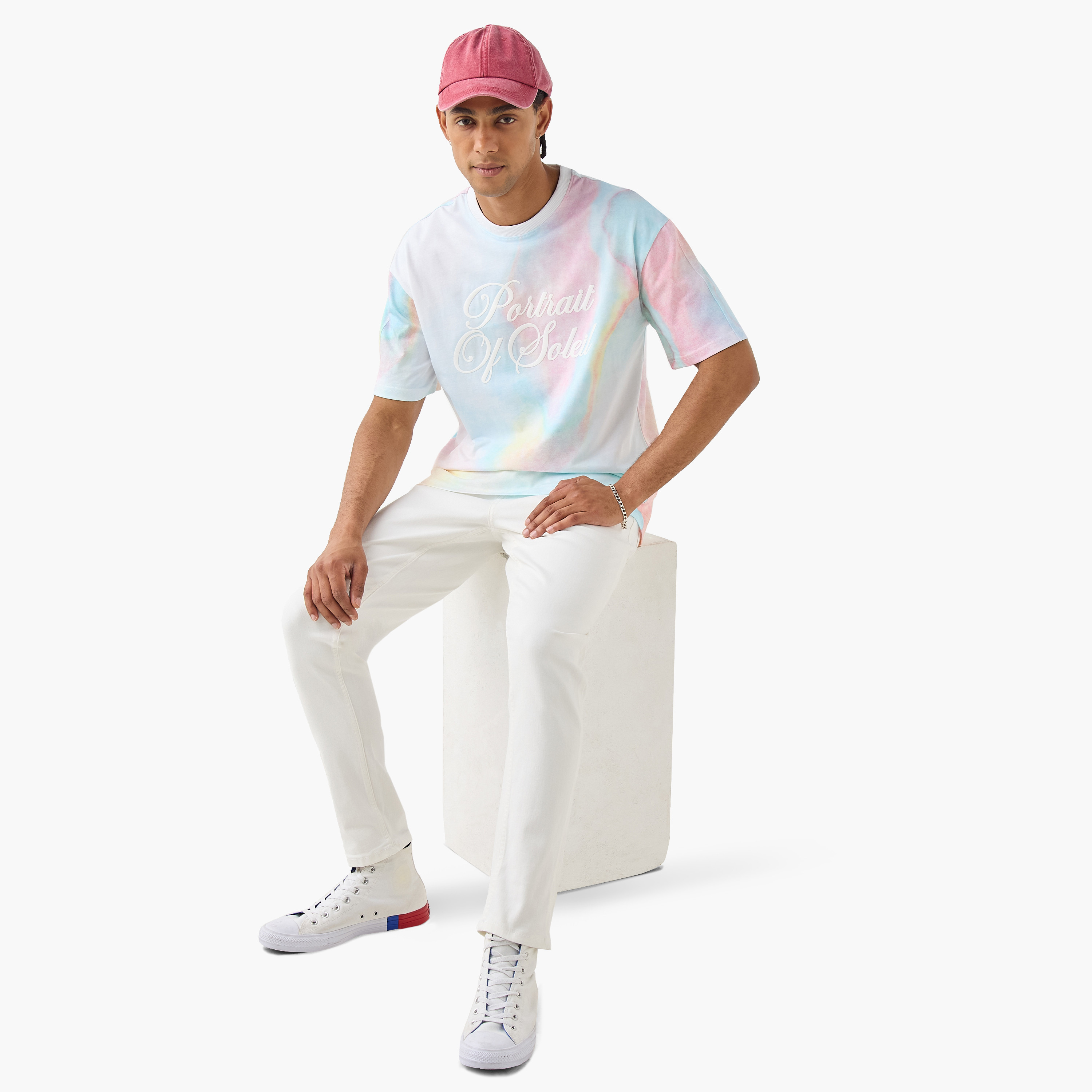 تيشيرت بياقة ضيقة وطبعات من لي كوبر-men-clothing-tshirtsandpolos-tshirts-image-2