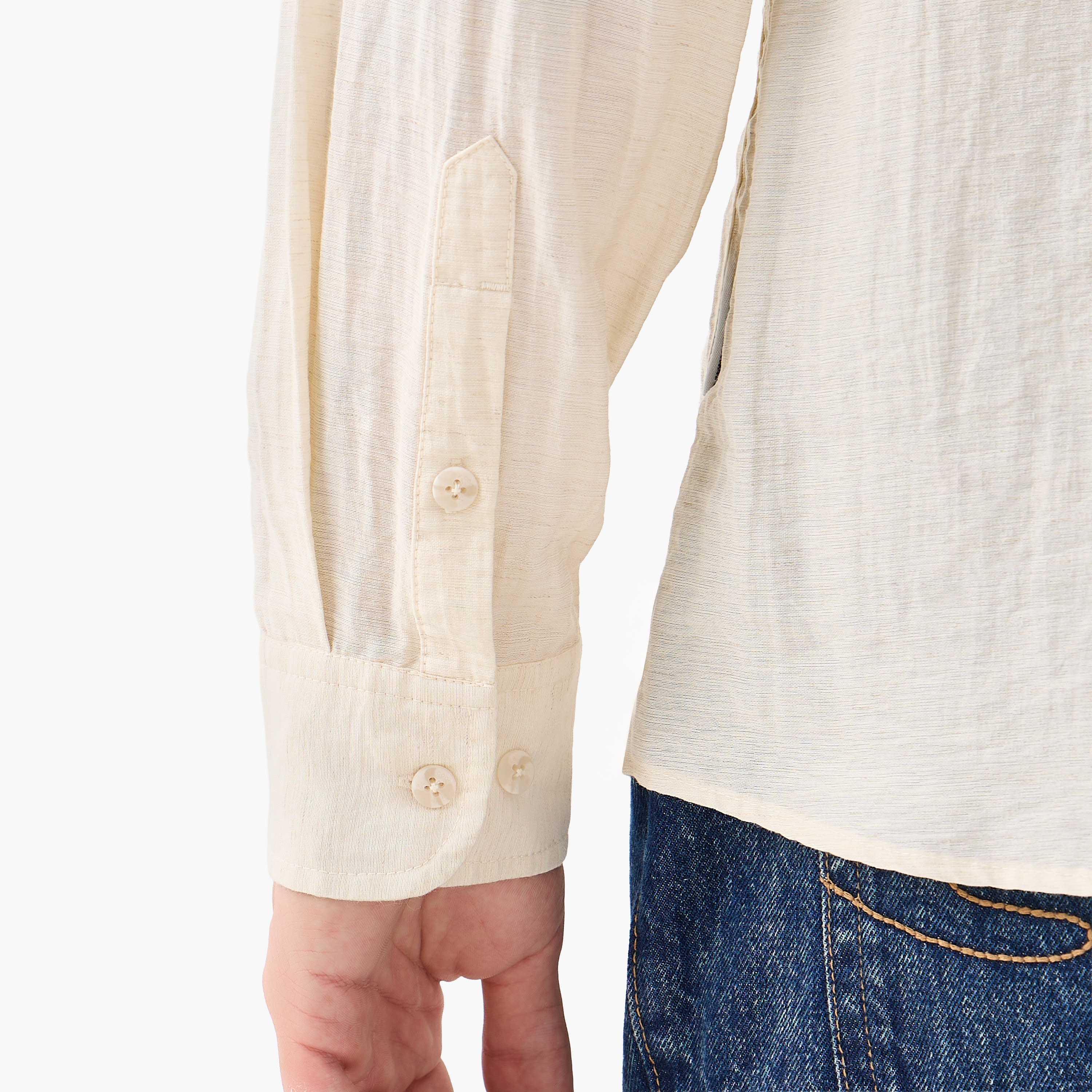 قميص بقصّة عادية وياقة ماندارين من لي كوبر-men-clothing-shirts-image-5