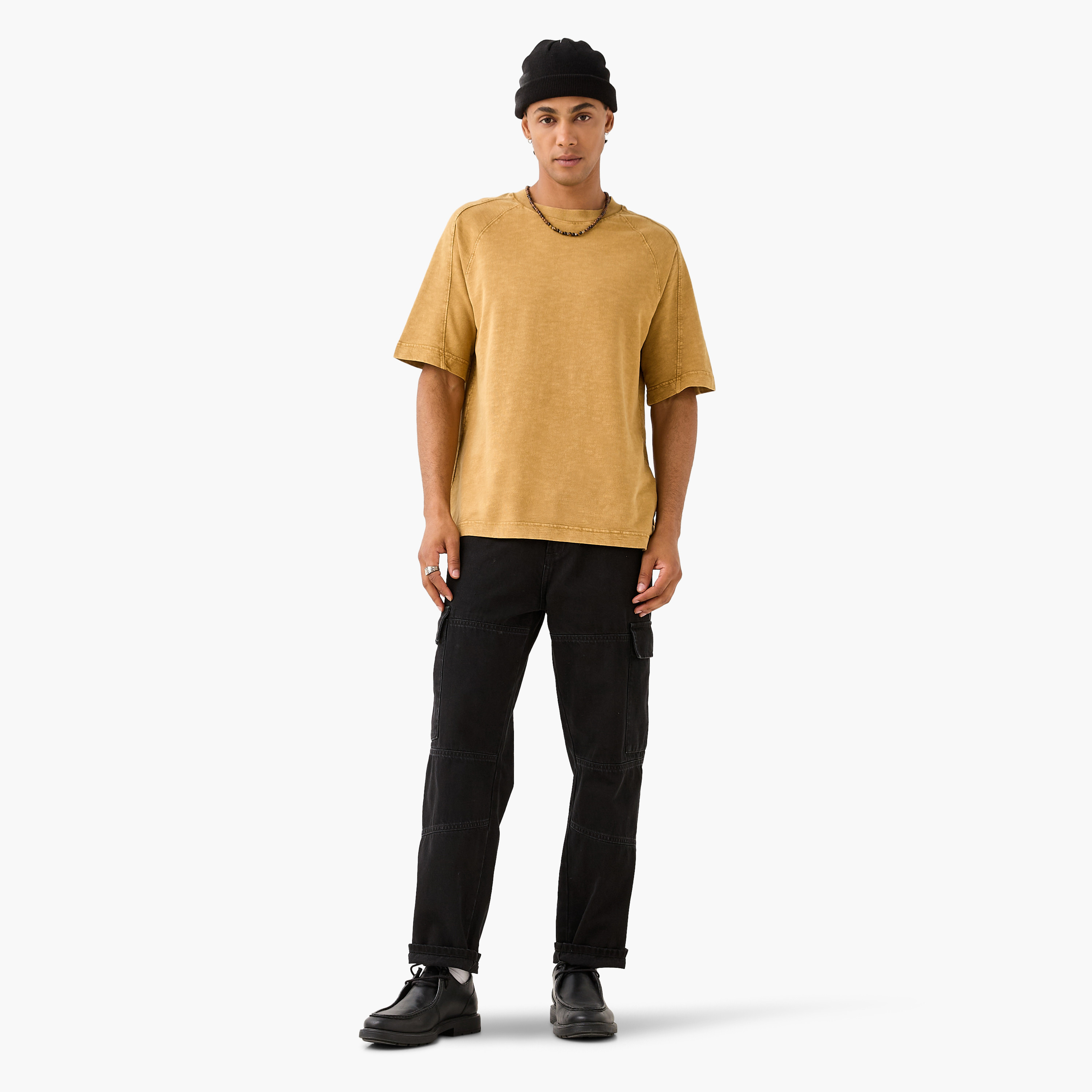 Lee Cooper Panelled T-shirt with Crew Neck-men-clothing-tshirtsandpolos-tshirts-image-2