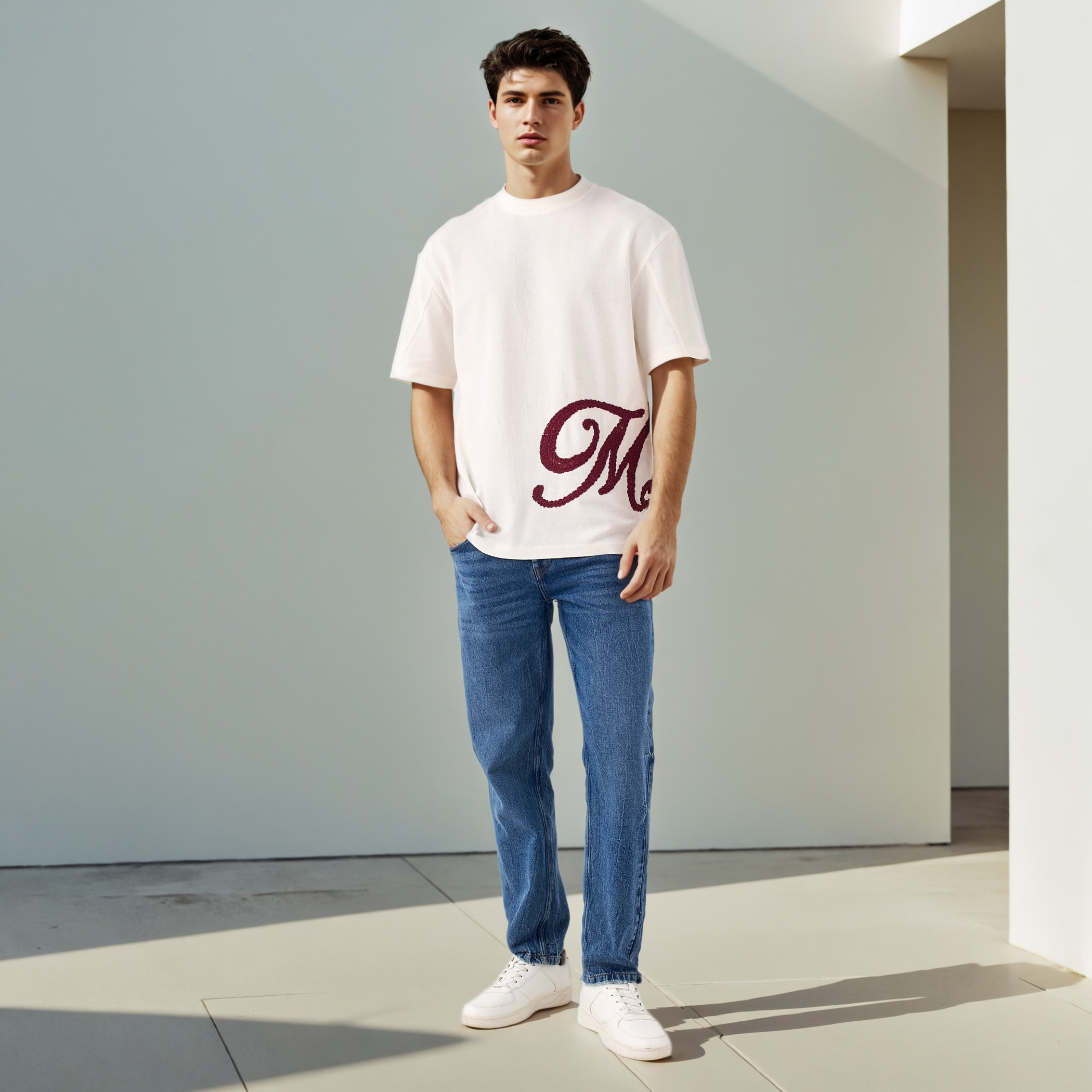 تيشيرت بتطريز جانبي من لي كوبر-men-clothing-tshirtsandpolos-tshirts-image-2