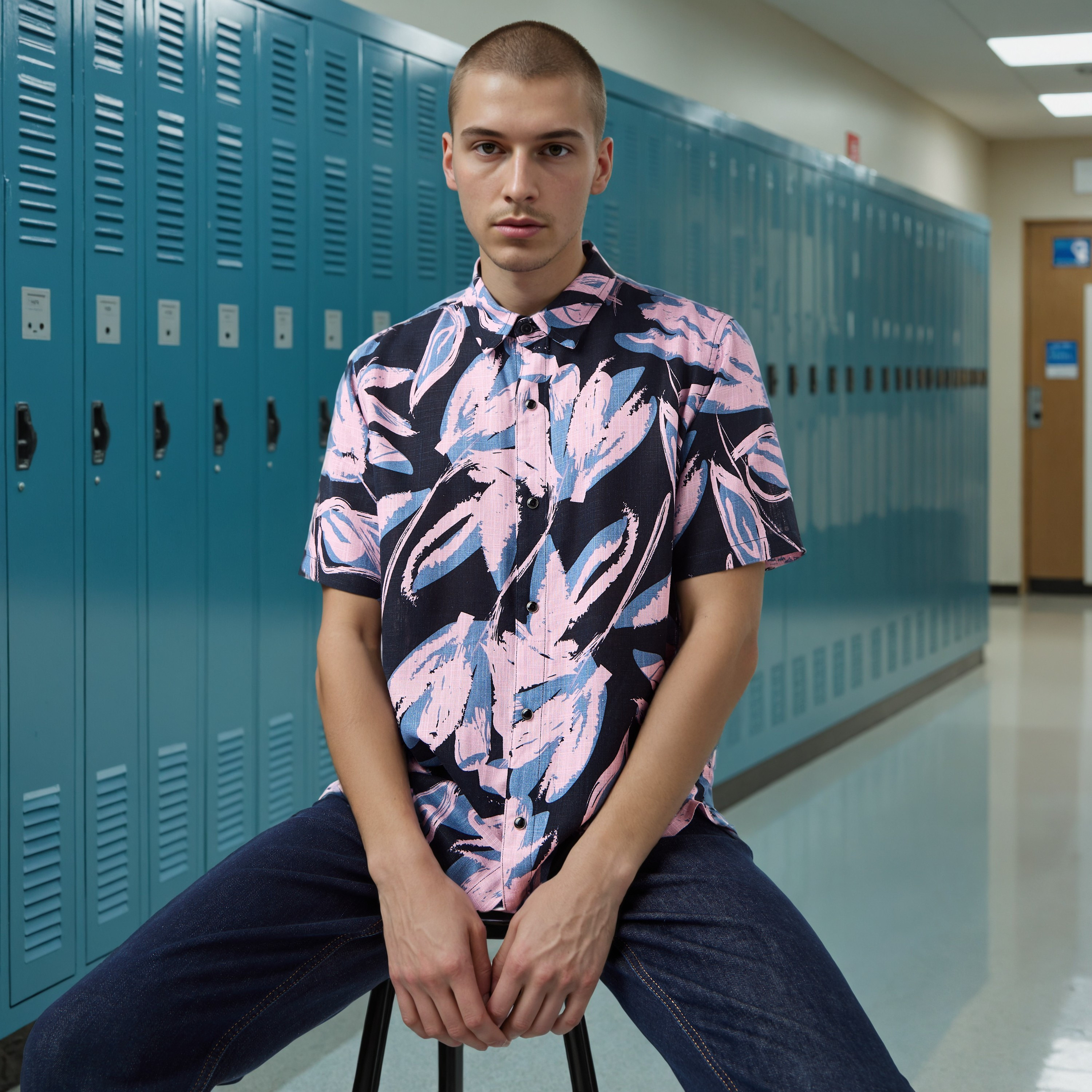 قميص سلوب بقصة عادية وطبعات من لي كوبر-men-clothing-shirts-image-1