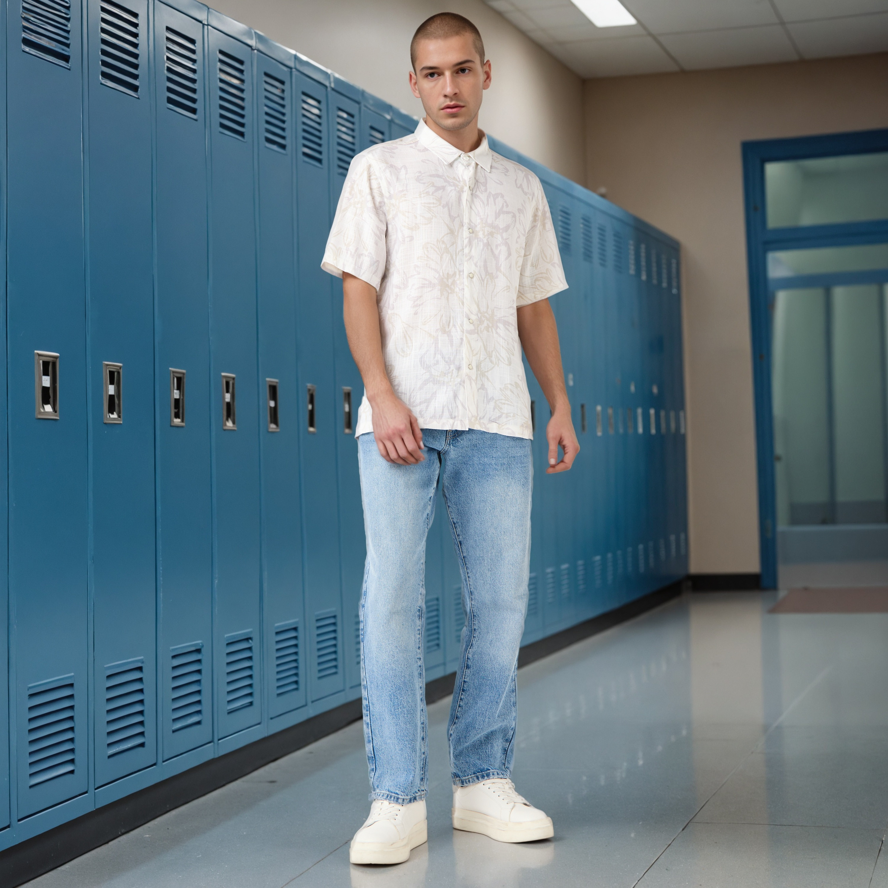 Lee Cooper Regular Fit Floral Print Linen Blend Shirt-men-clothing-shirts-image-2