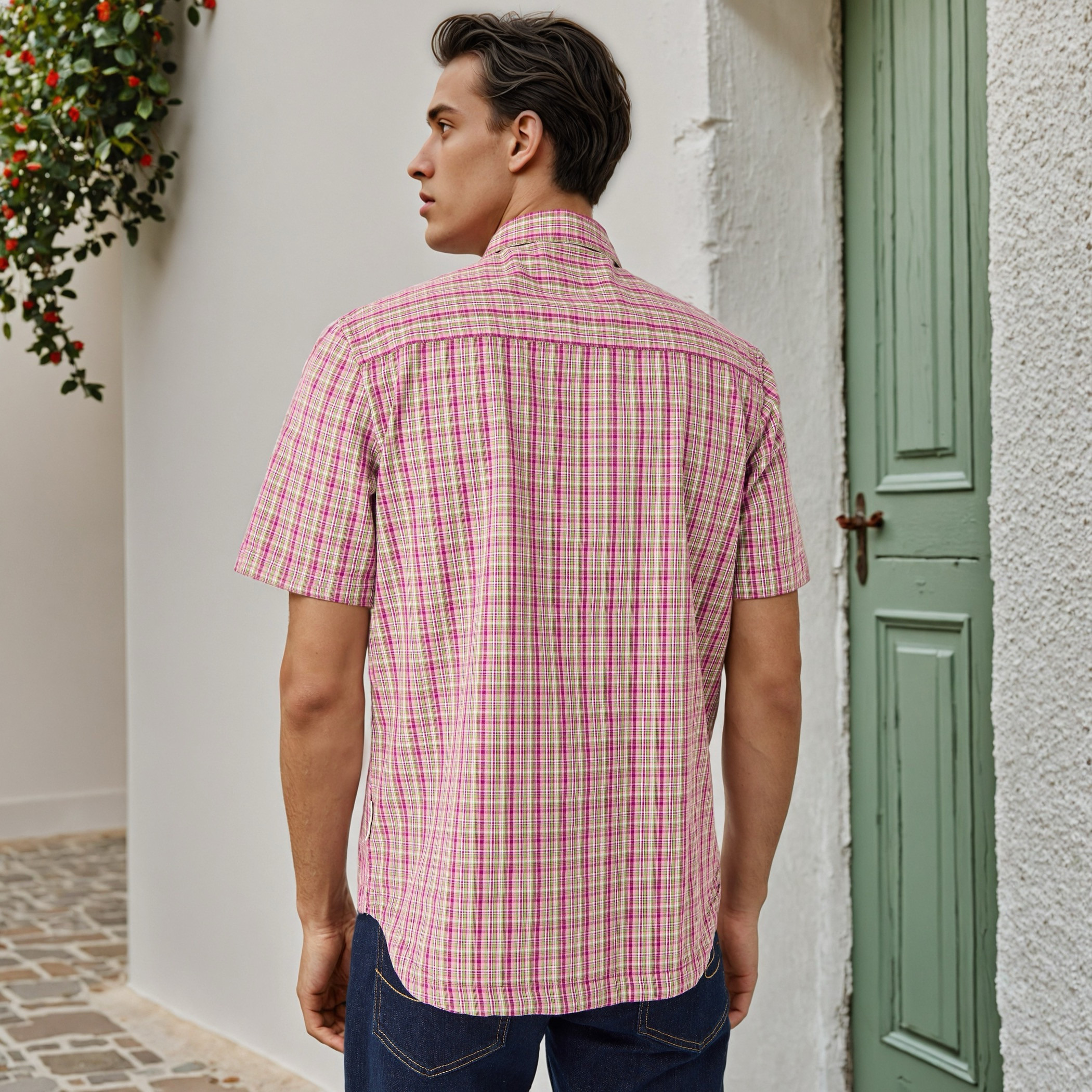 Regular Fit Checked Collared Shirt-men-clothing-shirts-image-3