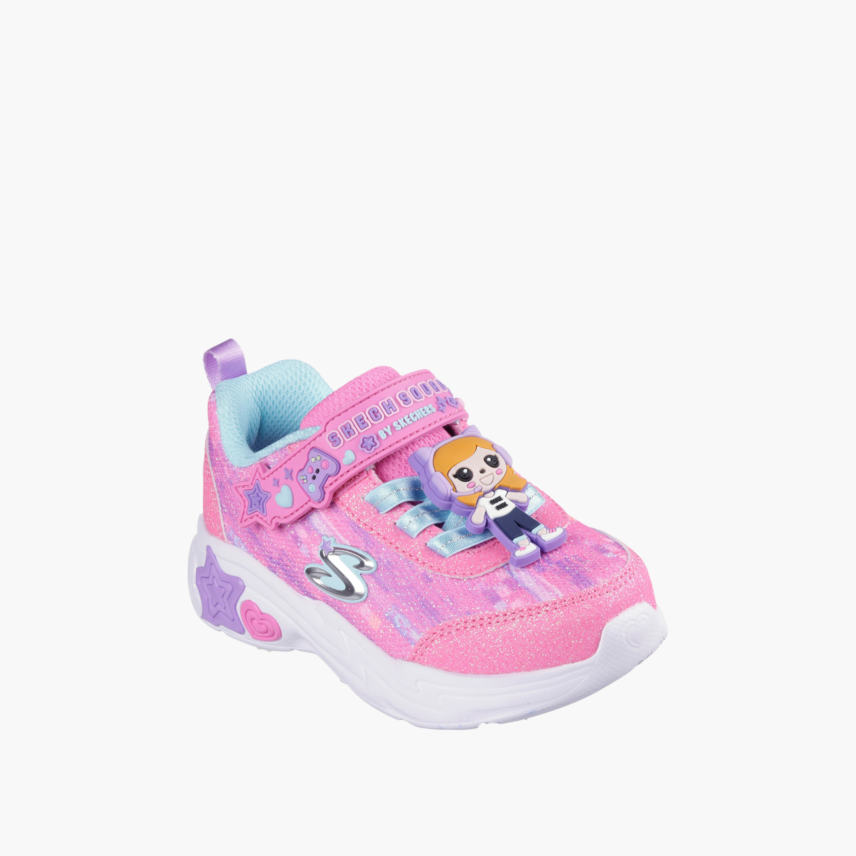 Skechers Girls' SNUGGLE SNEAKS Sports Shoes with Hook and Loop Closure - 302214N-PKMT-girls-shoes-sneakers-image-1