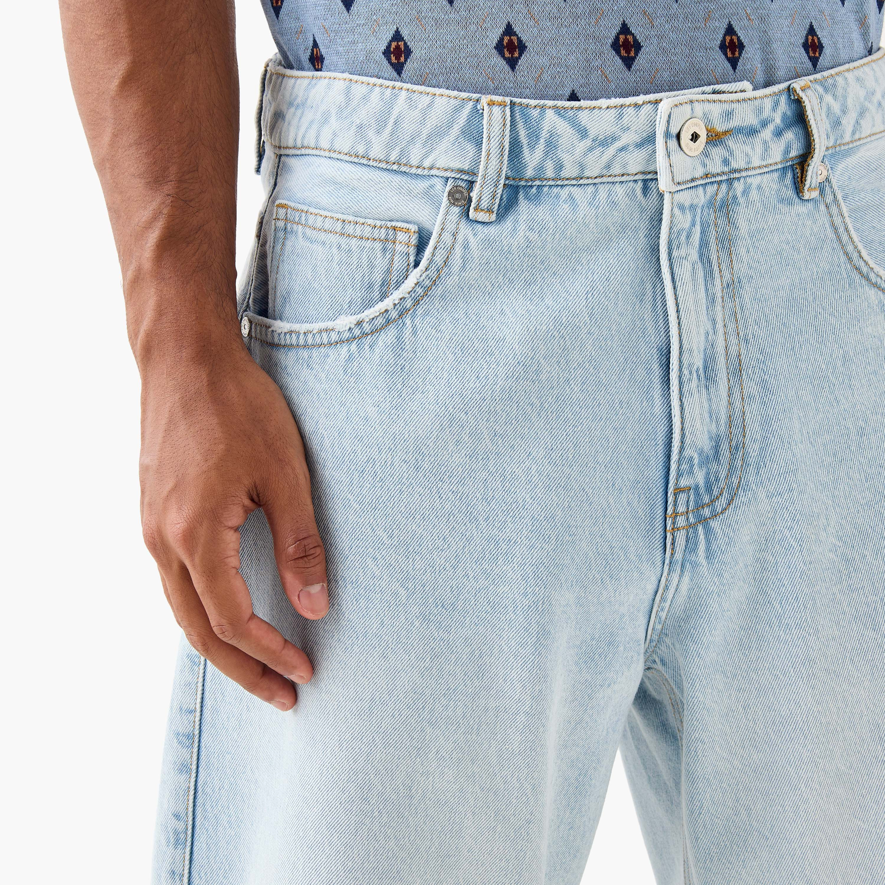 Lee Cooper Regular Fit Denim Shorts with Pockets-men-clothing-bottoms-shorts-image-4