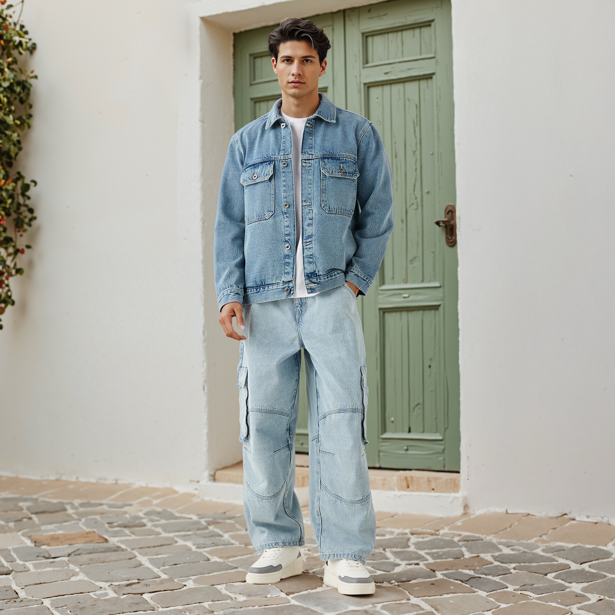 Lee Cooper Regular Fit Denim Jacket with Flap Pockets-men-clothing-jacketsandblazers-jackets-image-2