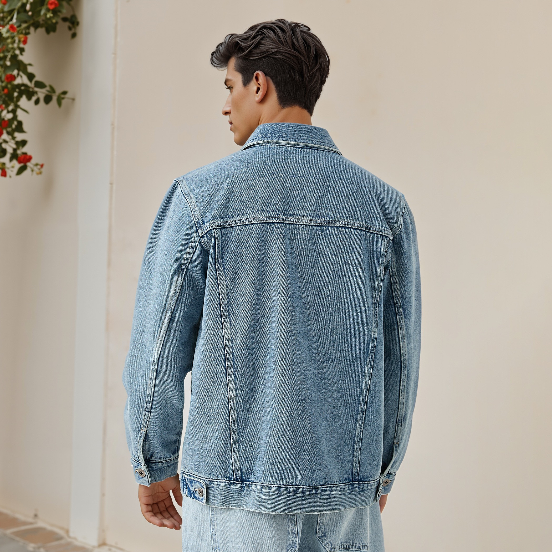 Lee Cooper Regular Fit Denim Jacket with Flap Pockets-men-clothing-jacketsandblazers-jackets-image-3