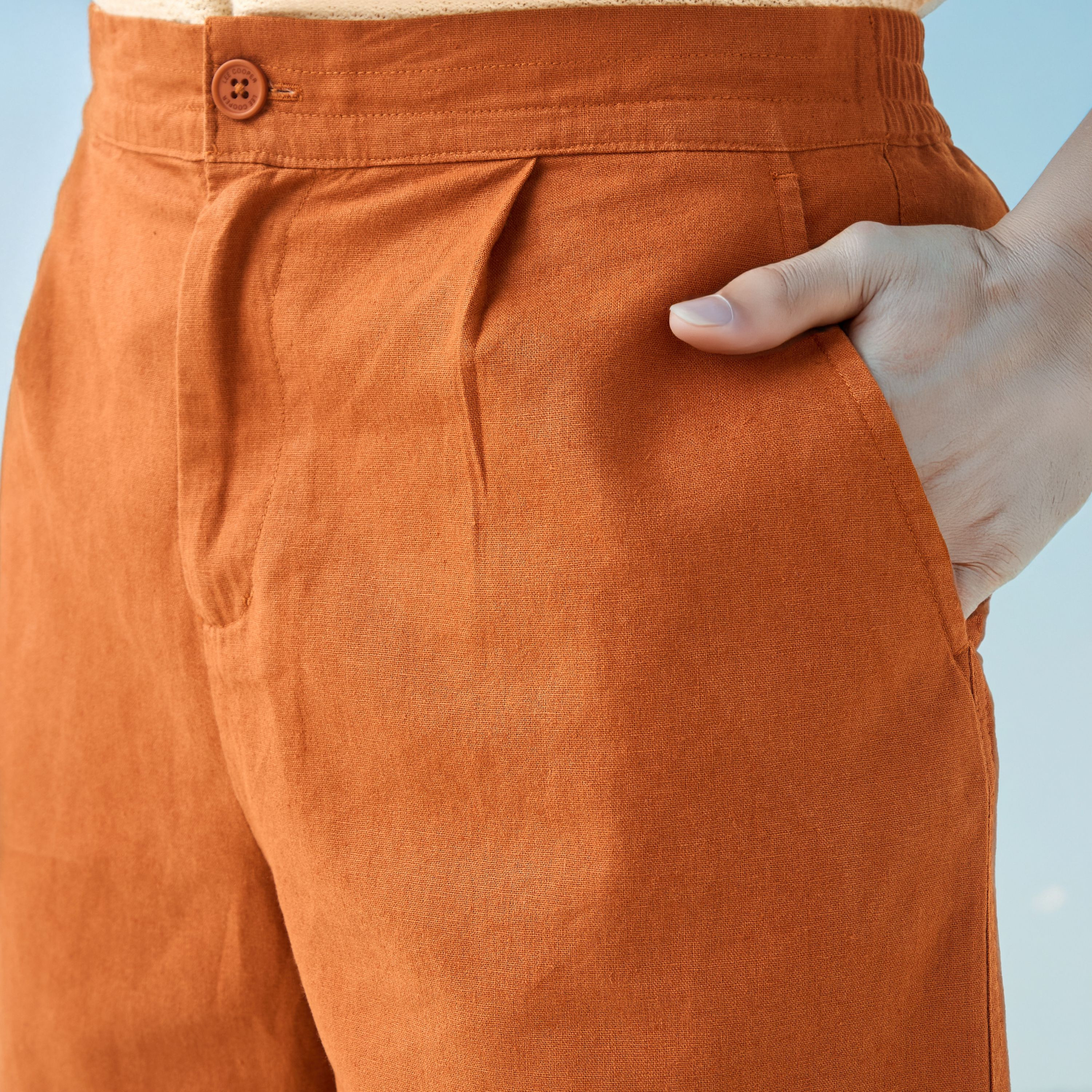 Lee Cooper Regular Fit Linen Blend Shorts-men-clothing-bottoms-shorts-image-4
