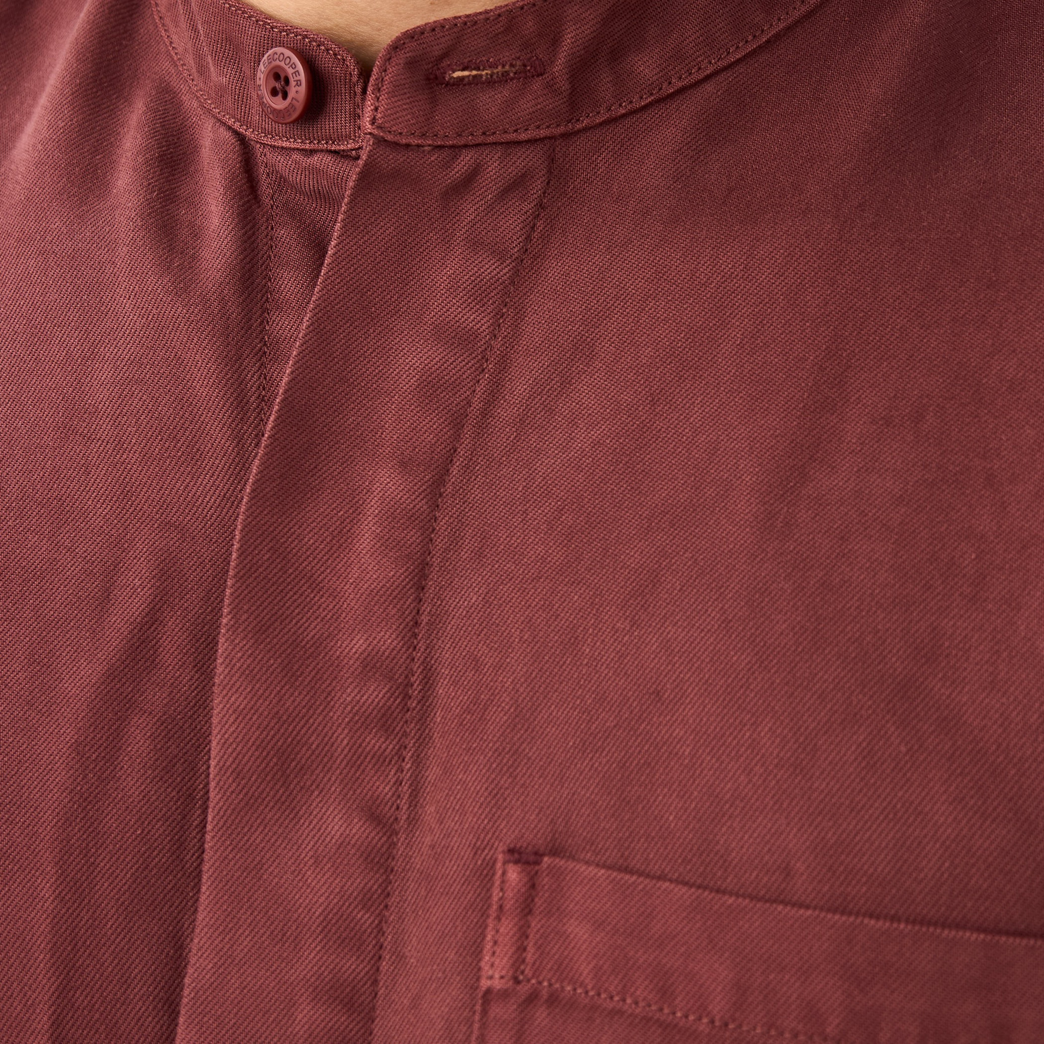 Lee Cooper Regular Fit Mandarin Collar Tencel Shirt-men-clothing-shirts-image-5