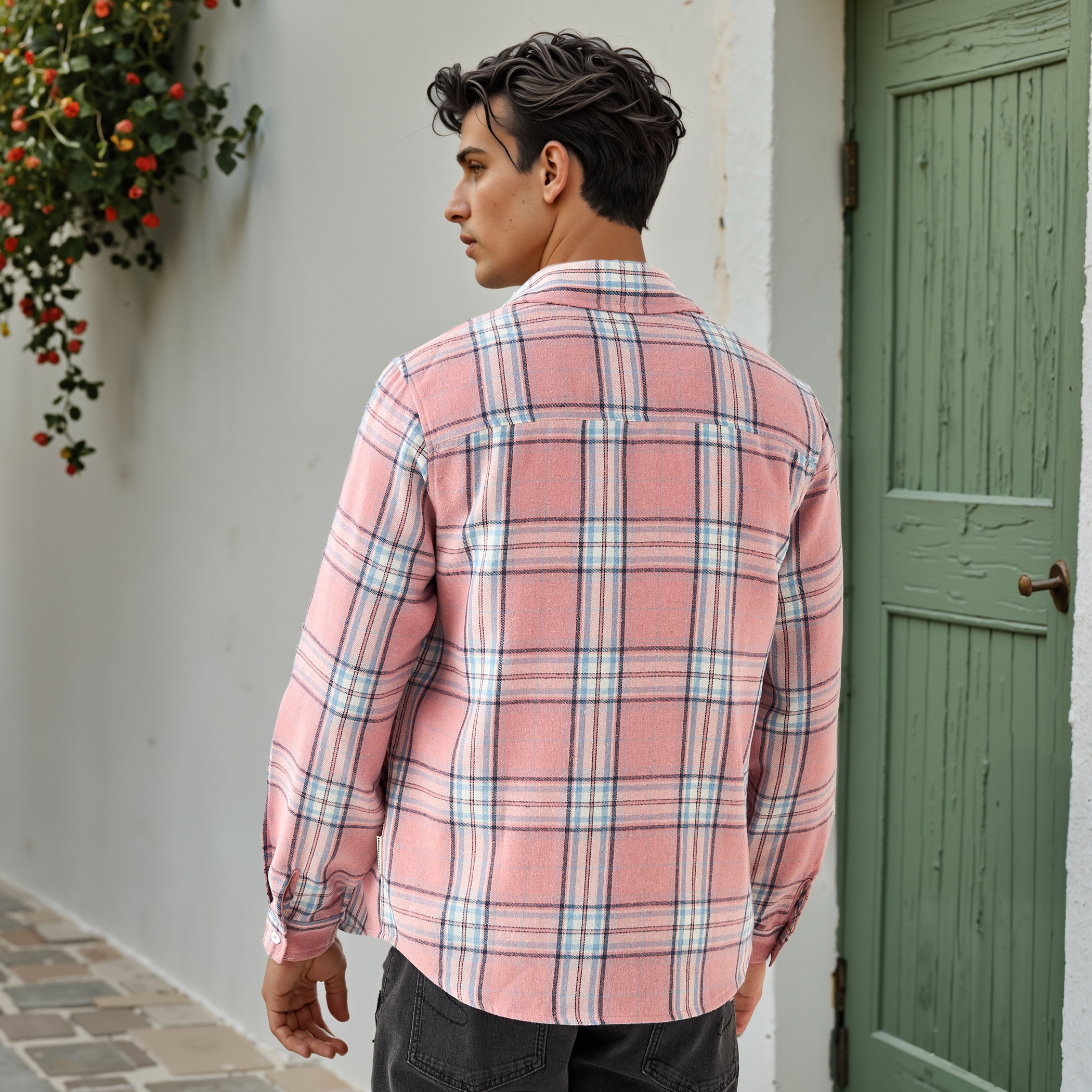 قميص كاروهات بياقة وقصة عادية من لي كوبر-men-clothing-shirts-image-4