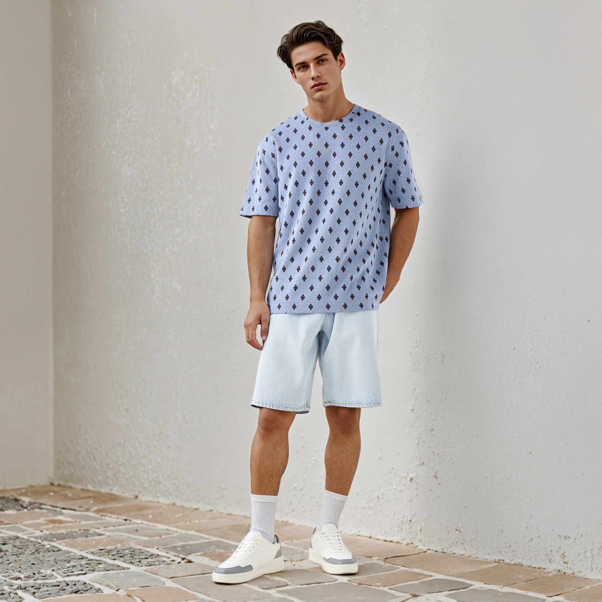 Lee Cooper Jacquard Textured Crew Neck T-shirt-men-clothing-tshirtsandpolos-tshirts-image-2