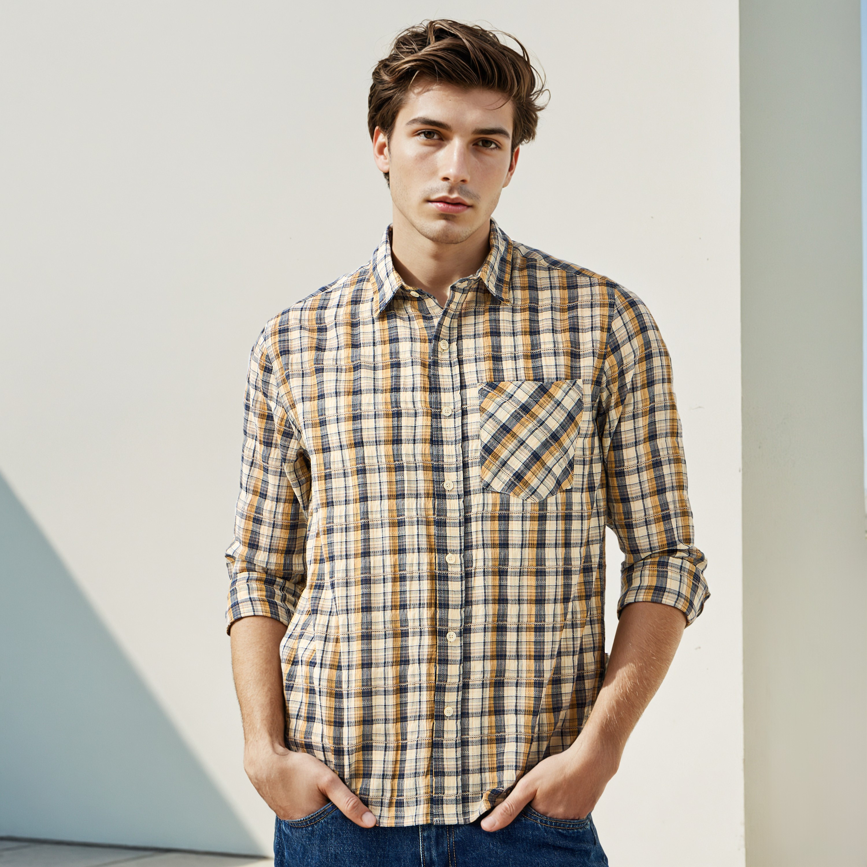 Lee Cooper Regular Fit Checked Collared Shirt-men-clothing-shirts-image-3