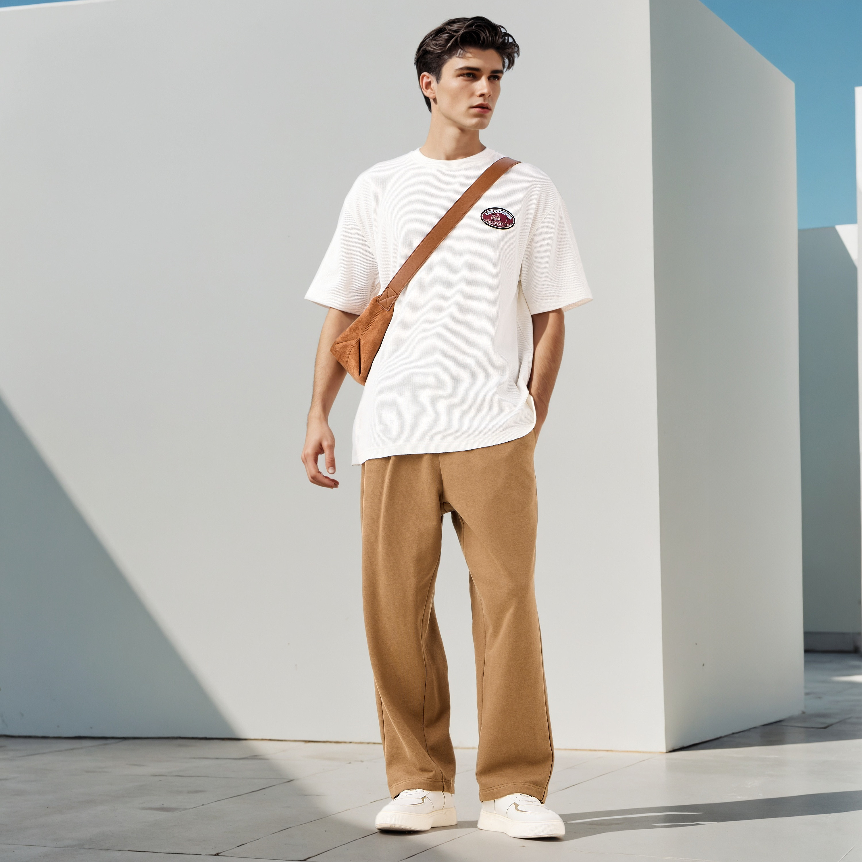 تيشيرت بطبعات وياقة ضيقة من لي كوبر-men-clothing-tshirtsandpolos-tshirts-image-2
