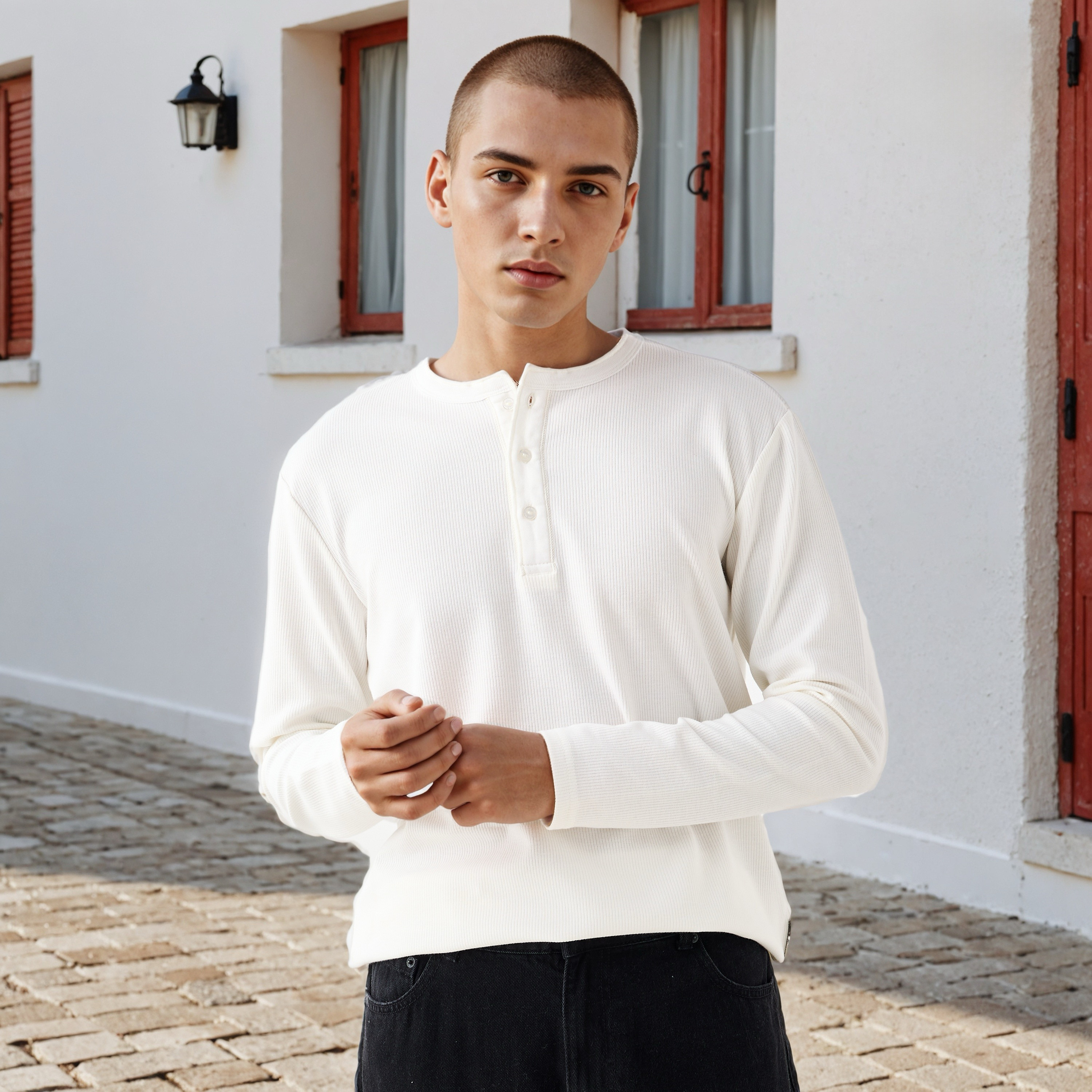 Lee Cooper Ribbed Henley Neck T-shirt-men-clothing-tshirtsandpolos-tshirts-image-1